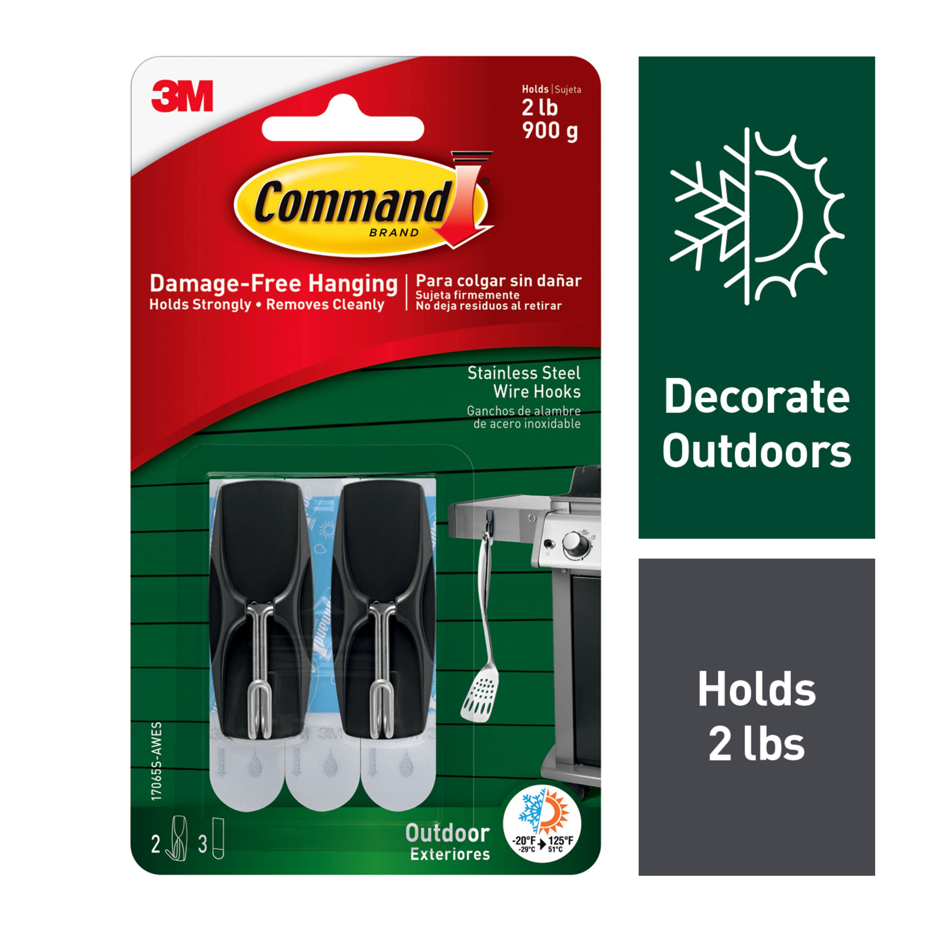 Command Medium Outdoor 2-Pack Slate Adhesive Wire Hook (2-lb Capacity)