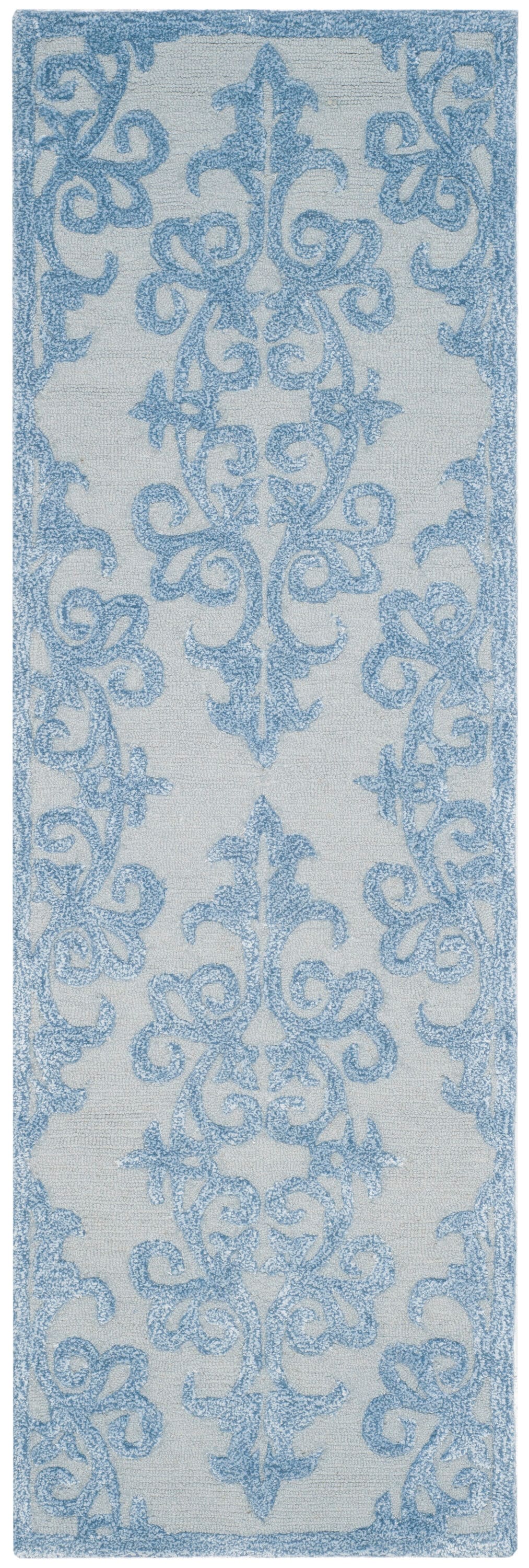 Safavieh BEL127A-29 Bella Calla 2 x 9 (ft) Tufted Synthetic Blue Rectangular Indoor Abstract Farmhouse/Cottage Runner rug