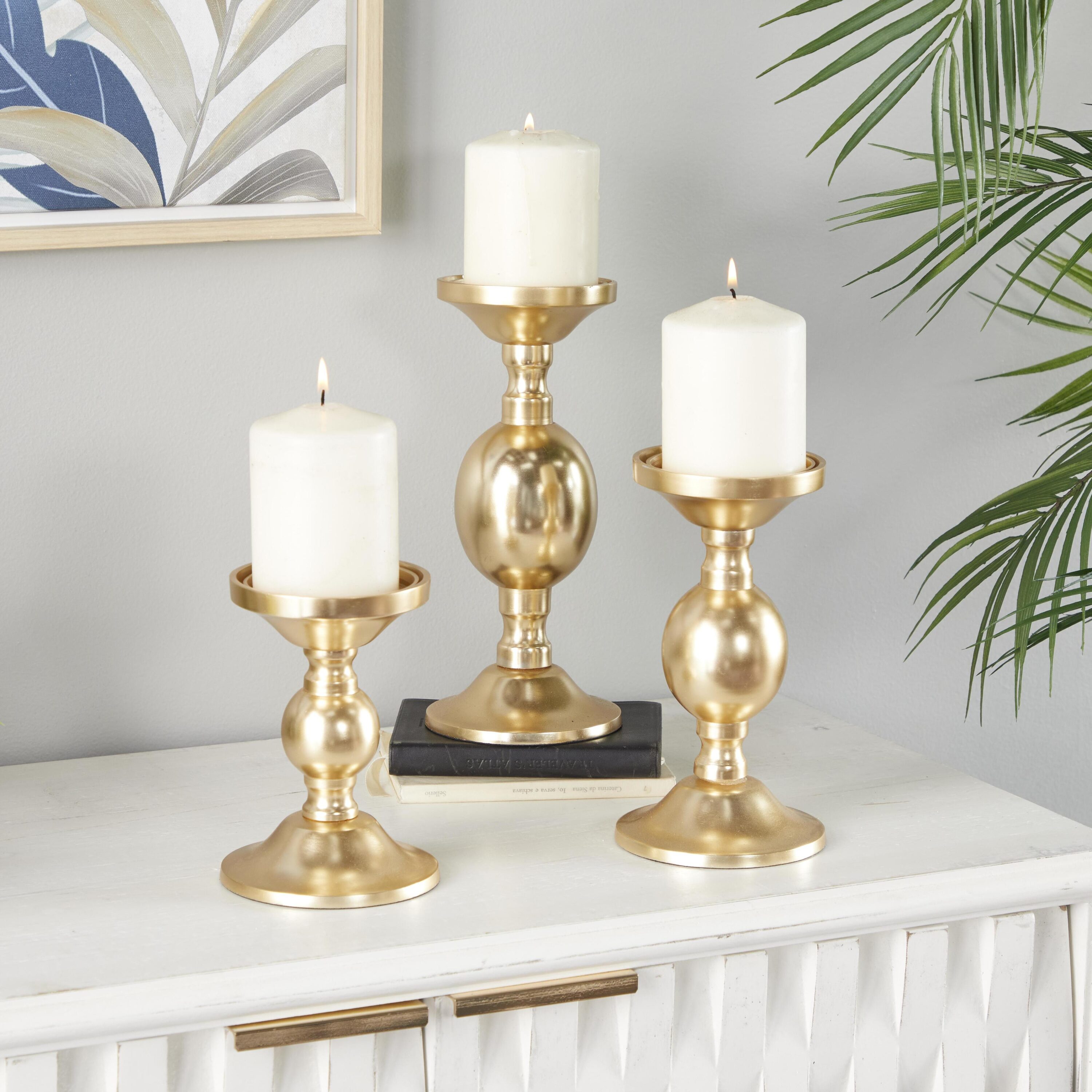 The Novogratz 23548 3 Candle Aluminum Pillar Candle Holder
