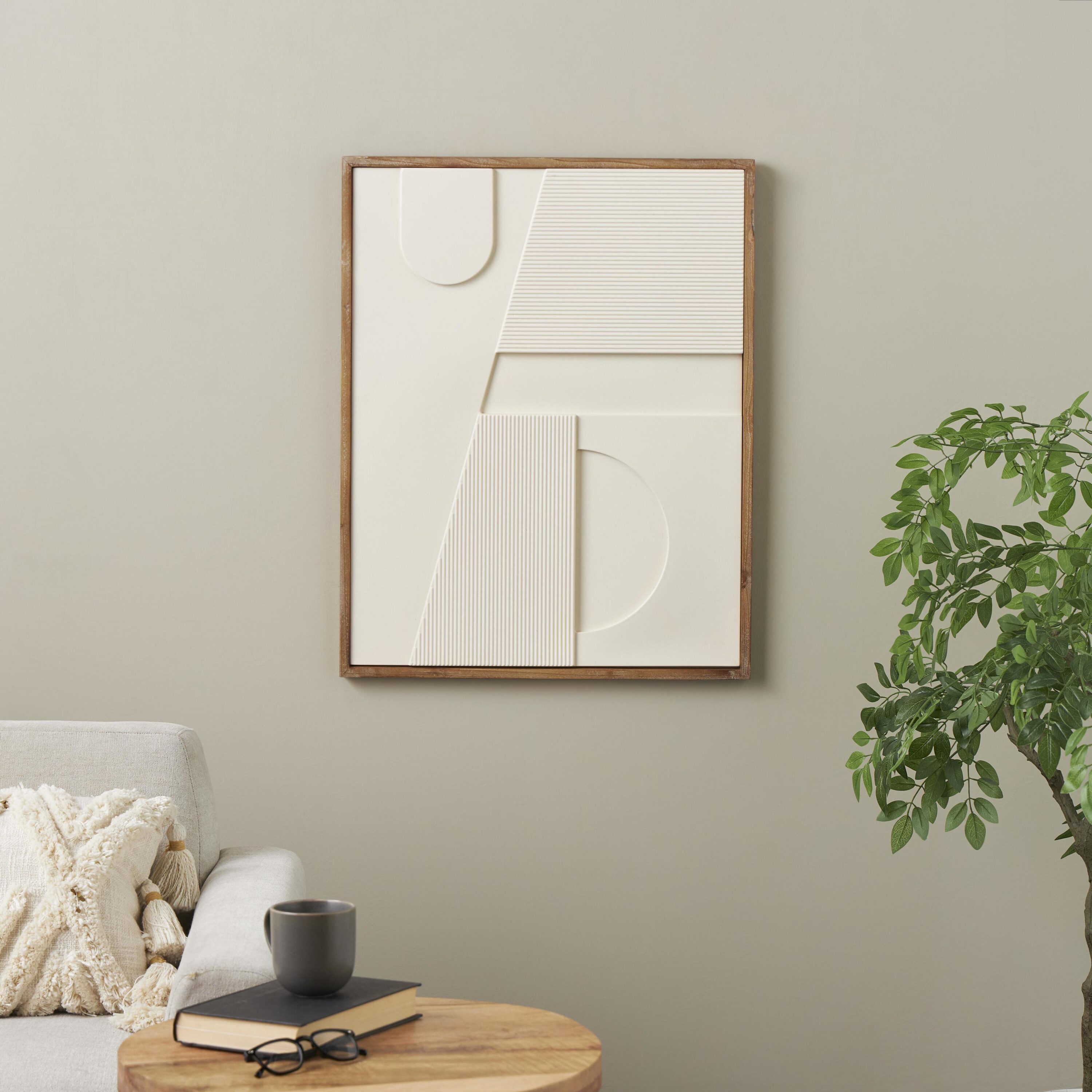 Grayson Lane 823206 24.05-Inches W x 30.5-Inches H Wood Geometric Abstract Wall sculpture