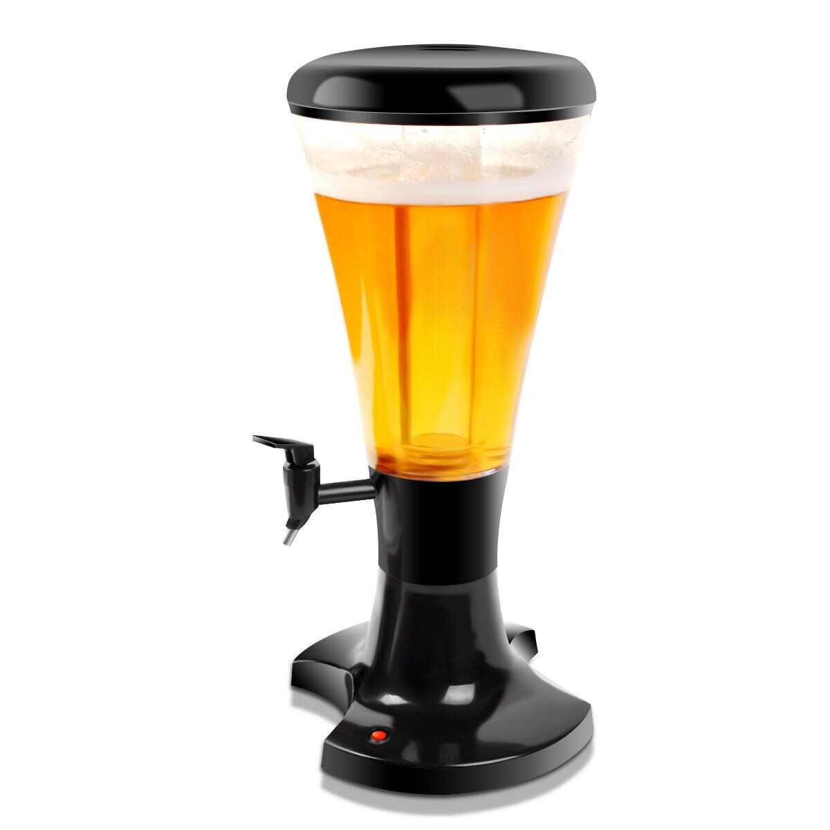3L Beer Tower Dispenser w/Ice Column Gold LED Drink Dispenser for Party Bar  Home