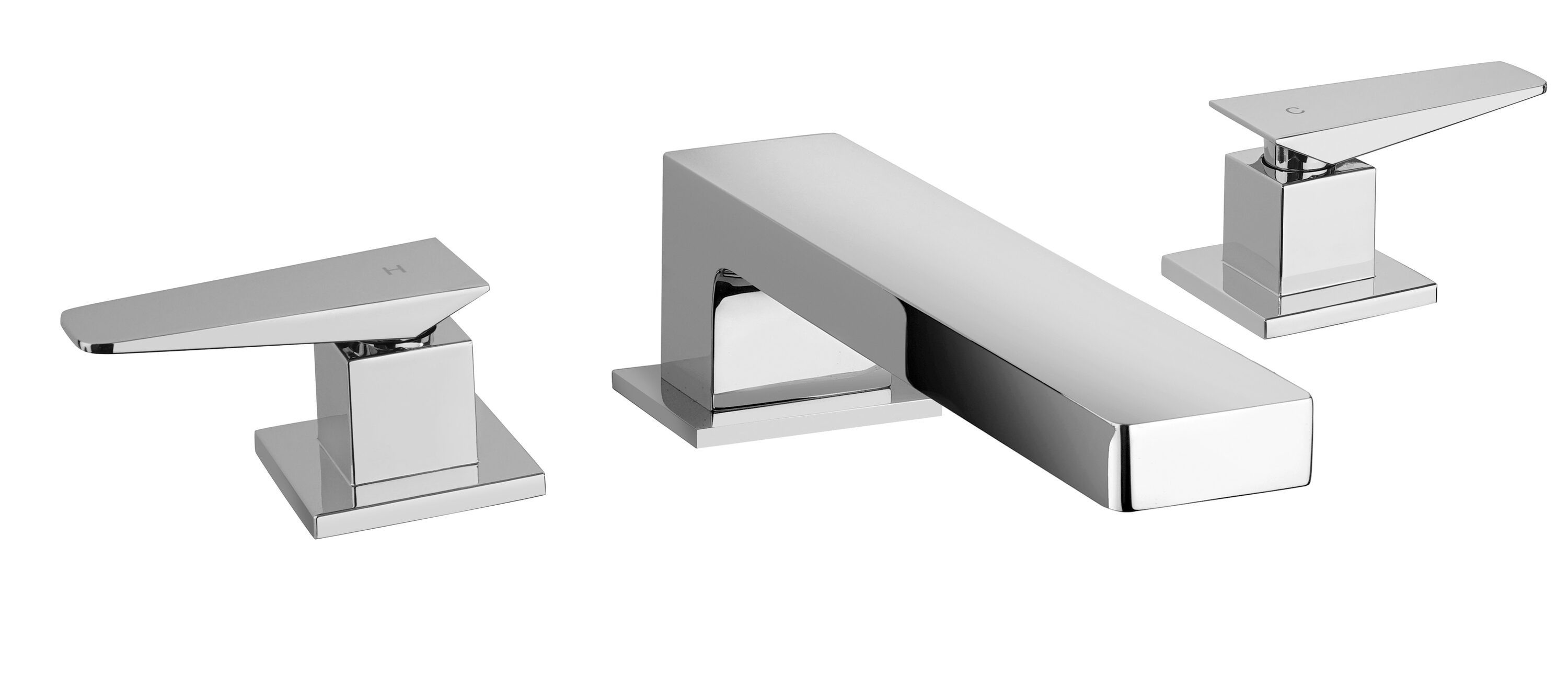 LaToscana QUCR102 Quadro Chrome 2-handle Deck-mount Roman Low-arc Bathtub Faucet