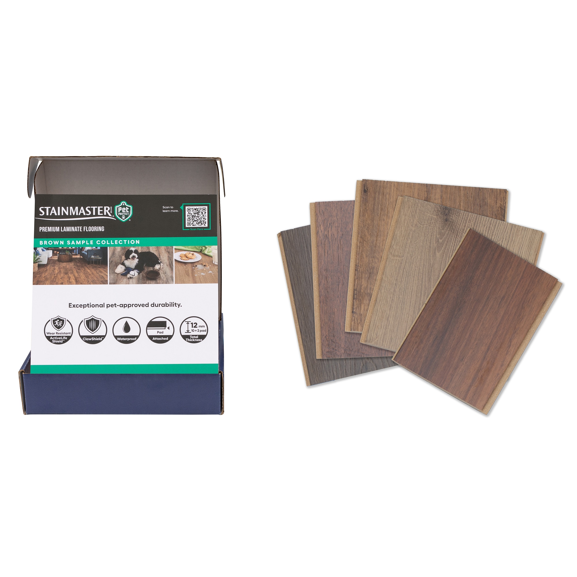 STAINMASTER PetProtect SBX0063785 (Sample) StainMaster Brown Waterproof and Water Resistant Wood plank Laminate Flooring
