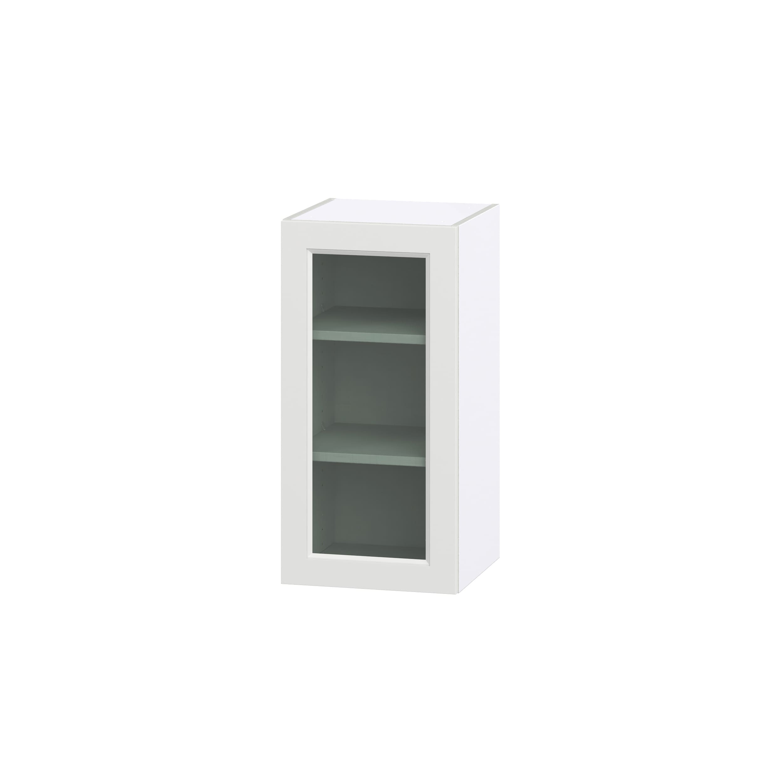Hugo&Borg Riviera 30-in W x 30-in H x 14-in D Bright White Wall Fully Assembled Cabinet (Glass Panel Shaker Door Style)