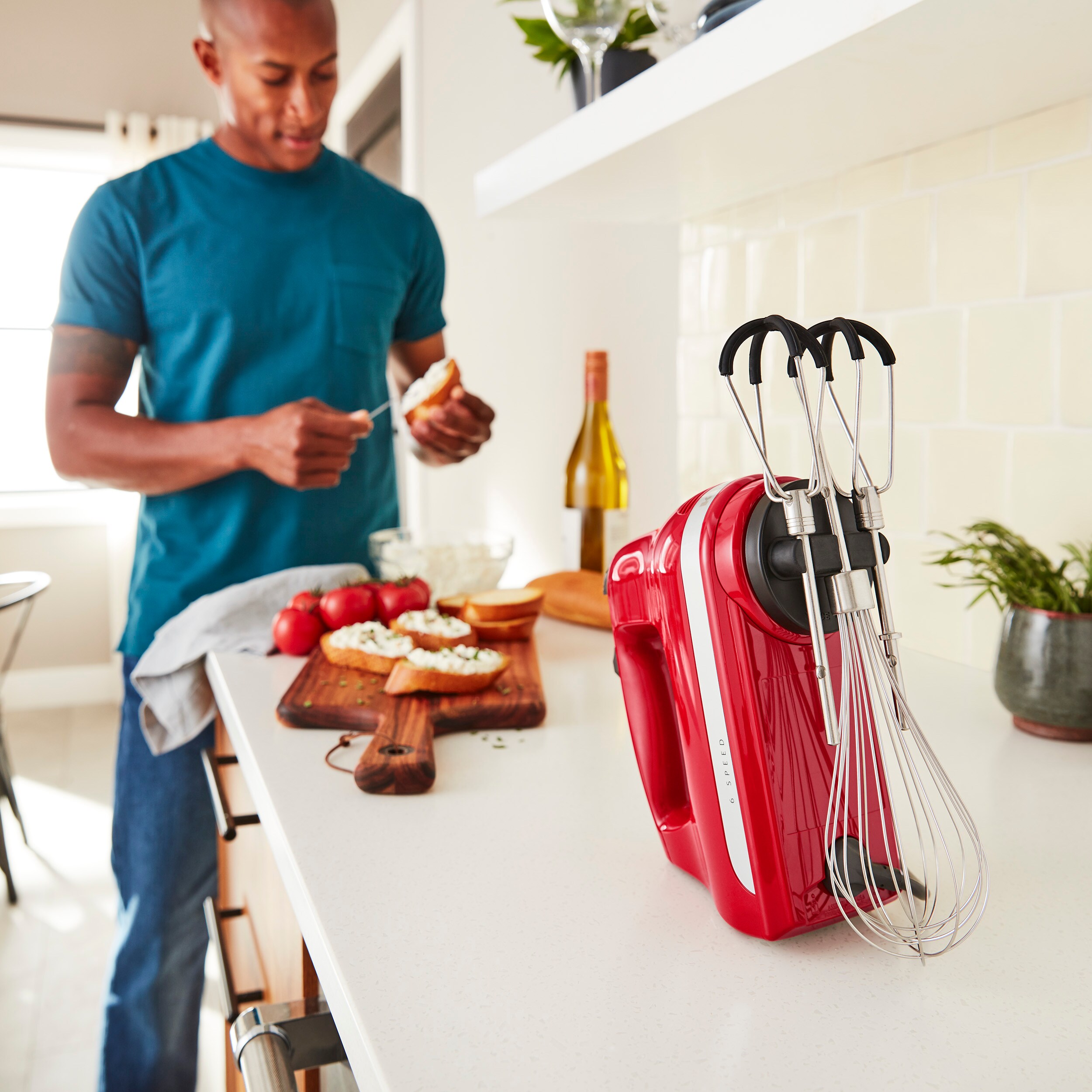 6-speed hand mixer, 60W, Empire Red - KitchenAid