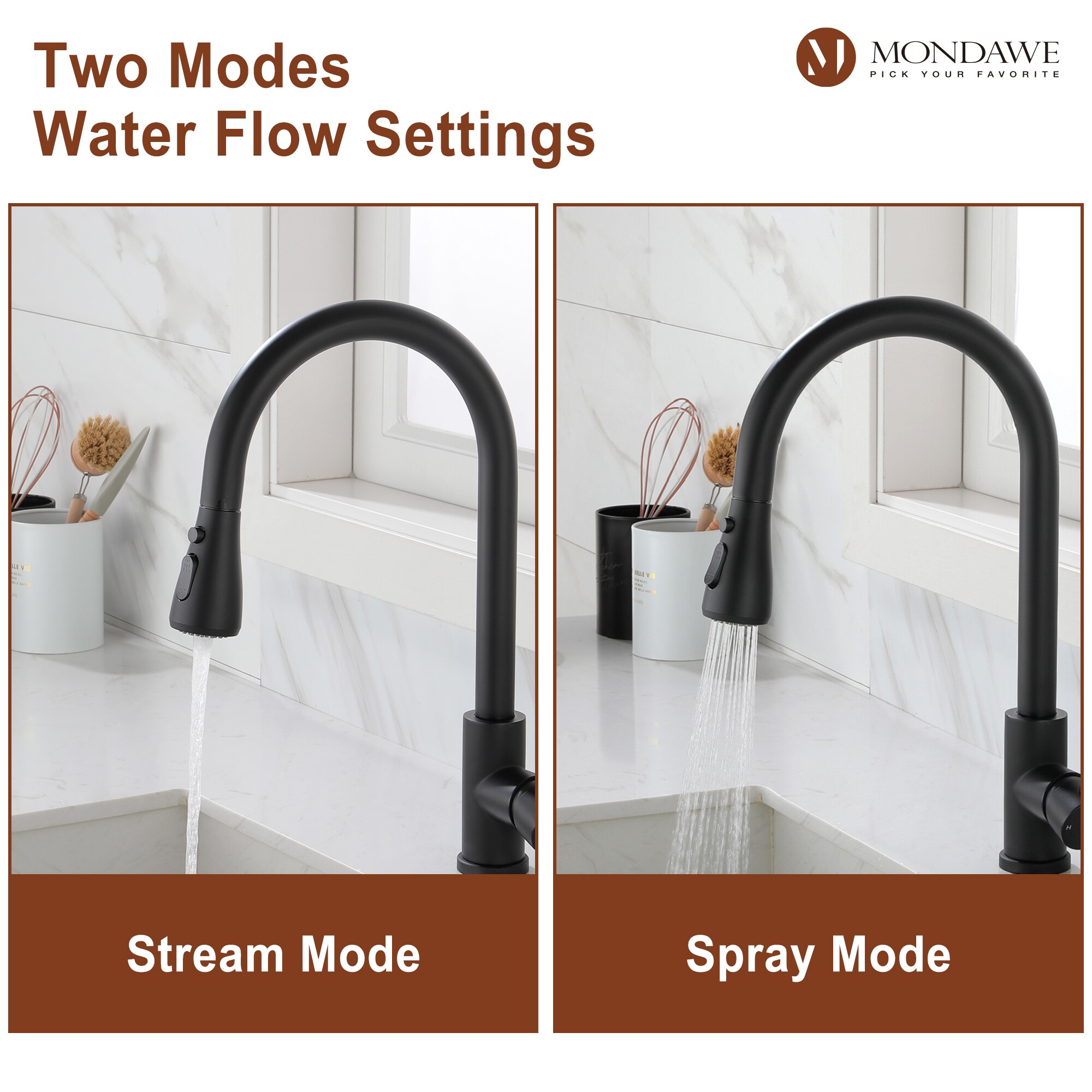 Mondawe OR-4001MB-DG Kitchen-Faucets - View #6