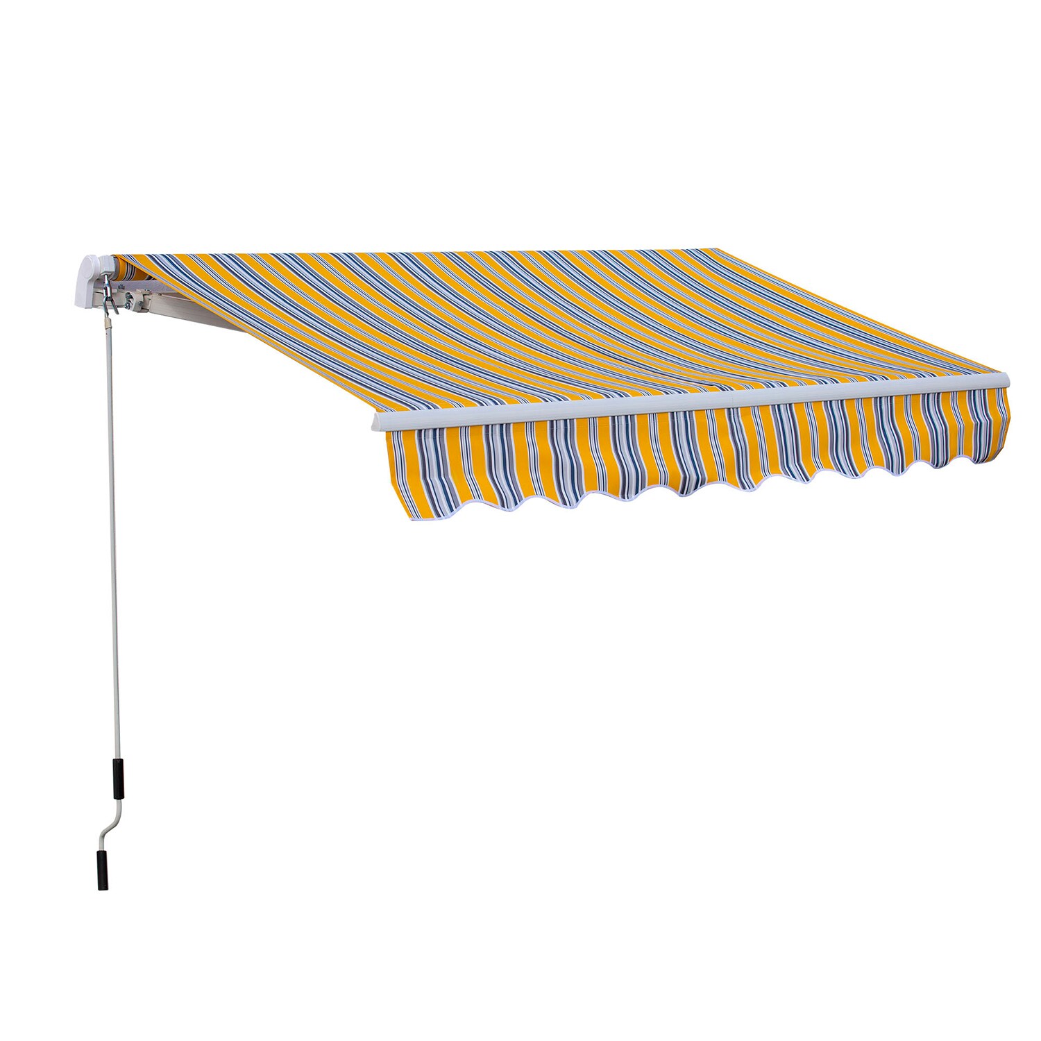 WELLFOR GASAW016 116.25-Inches Wide x 96.5-Inches Projection x 59-Inches Height Fabric Green Solid Manual Retractable Window/Door Awning