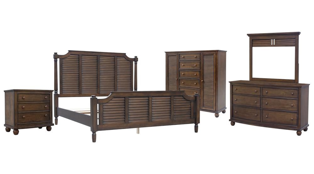 Sunset Trading CF-1105-36-Q5P Bahama Shutter Wood 5 Piece Queen Bedroom Set