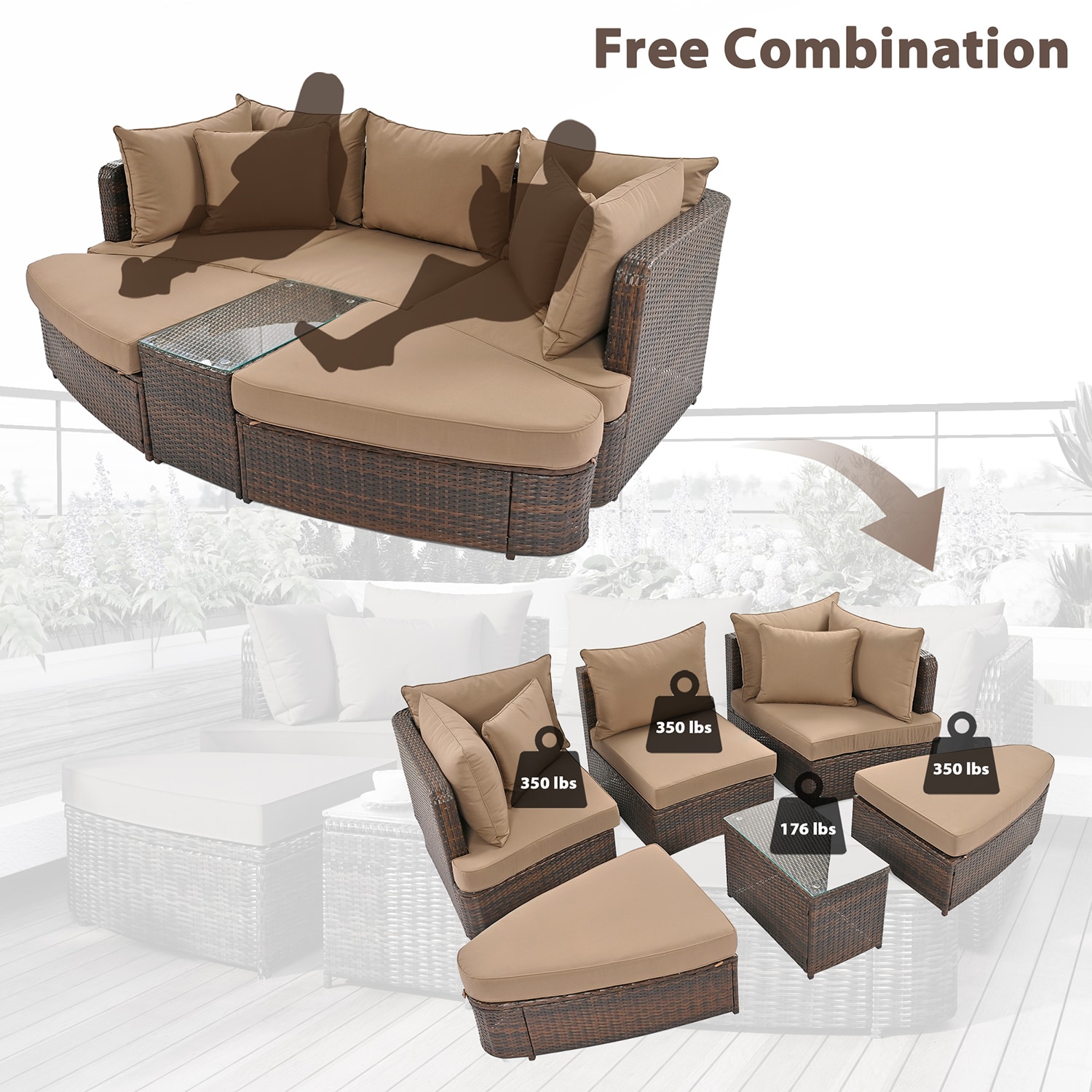 SINOFURN SYA010480BN Patio-Sofas-Daybeds - View #7