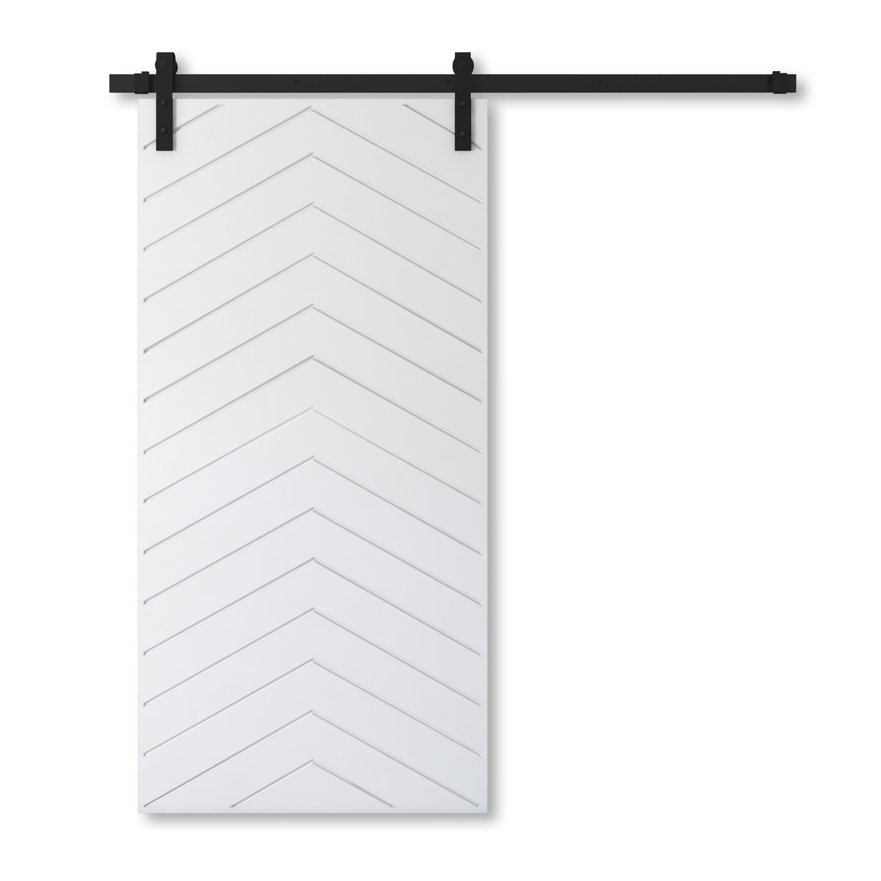 Urban Woodcraft 500L.40BD.MHB.W 40-in x 83-in White Prefinished Hardwood Wood Solid core Single Barn Door (Hardware Included)