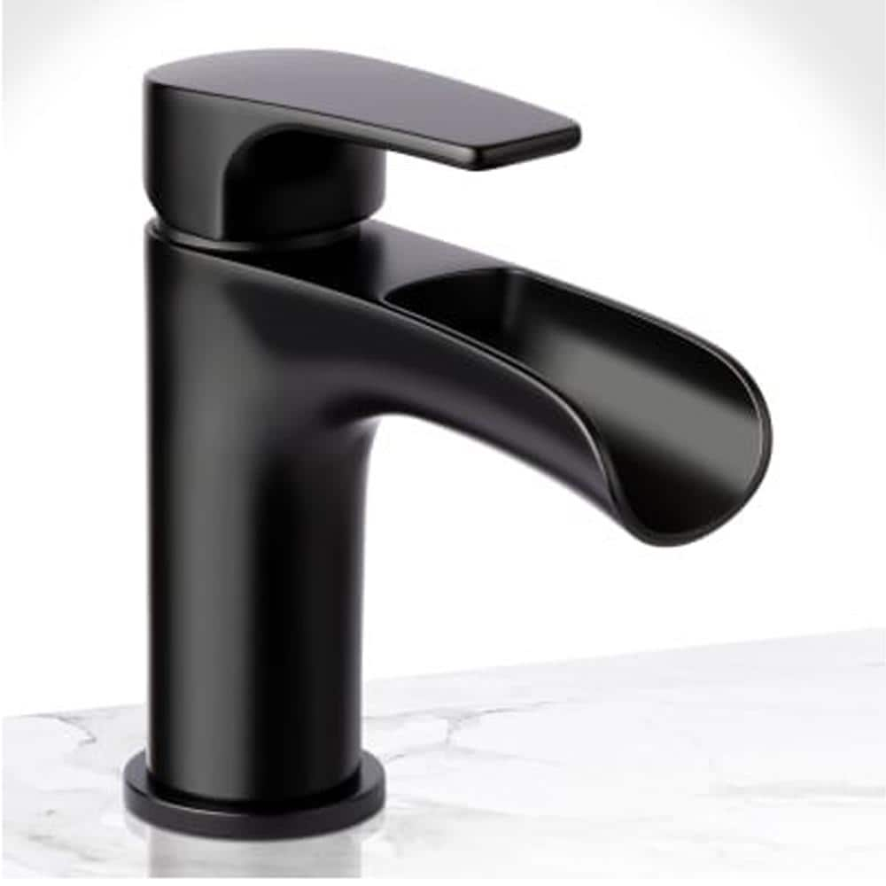 Miseno Cascade Flat Black 1-handle Single Hole WaterSense Bathroom Sink ...