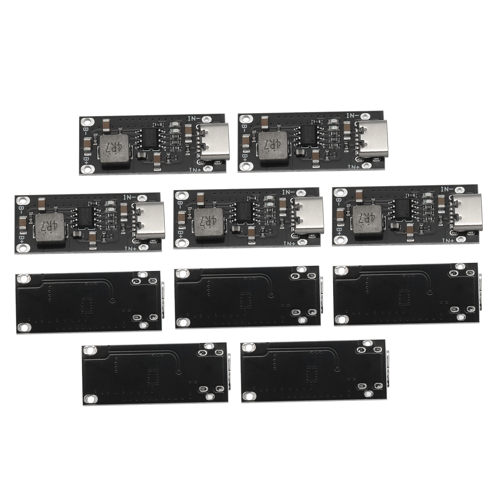 Unique Bargains 10pcs IP2312 Charging Module Type-c USB 5V to 4.35V 3A Lithium Battery Charger Module Charging Board Black #S26081100UX3111