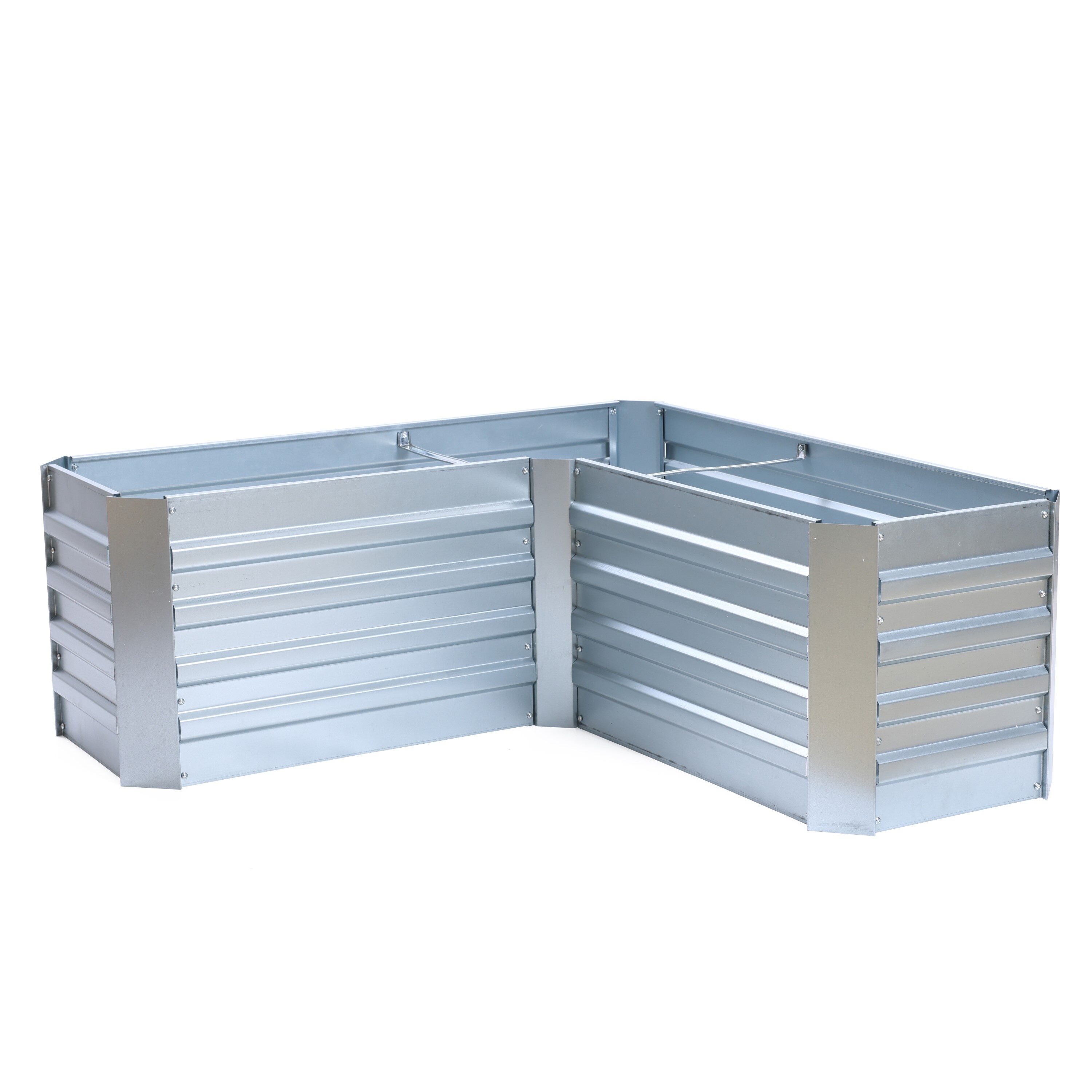 L-Shaped Galvanized Steel Raised Garden Bed - 47.8" x 20.5"