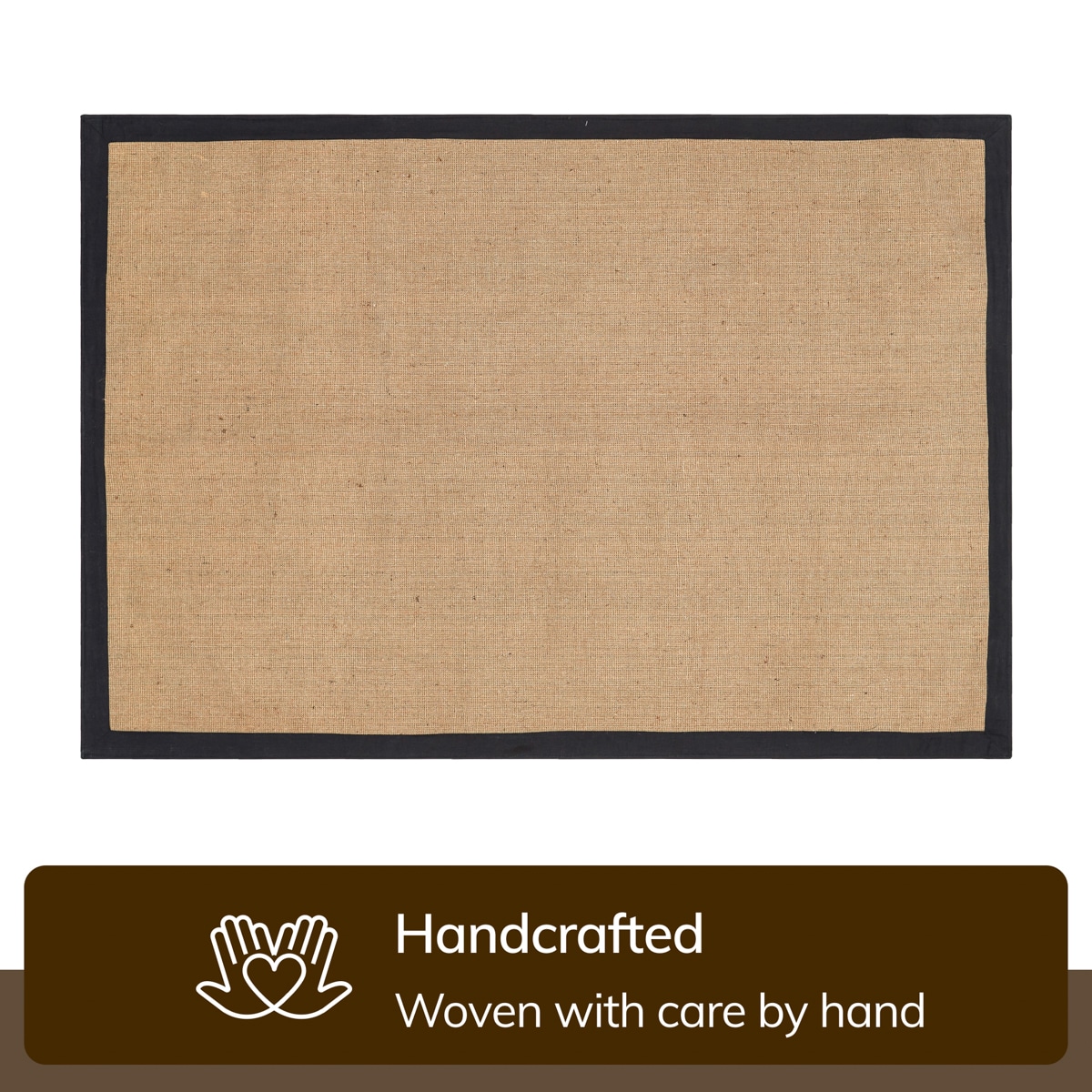 Handwoven Black Border Natural Jute 5' x 7' Area Rug