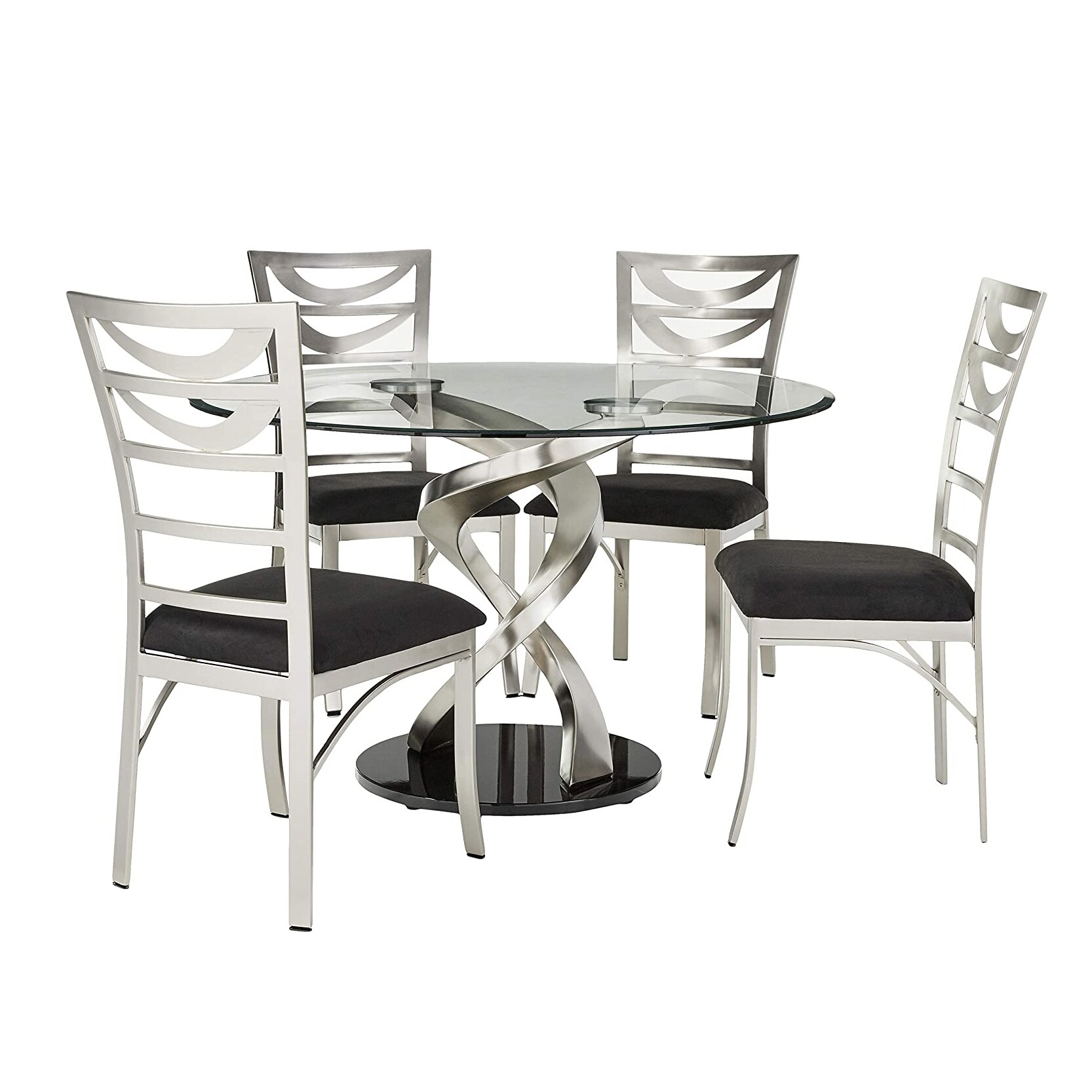 White glass dining online table set