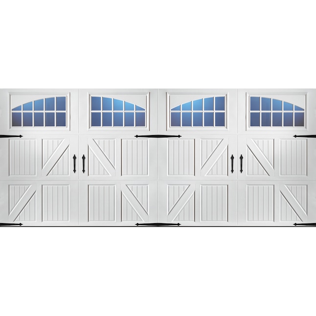 Pella Carriage House 16 Ft X 7 White, Craftsman Style Garage Doors Lowe S