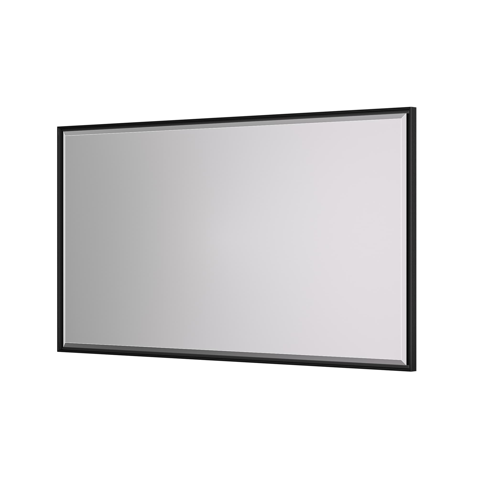 Keonjinn LW-JSK-XB-15291-BK Bathroom Mirrors 60-in W x 36-in H Rectangle Matte Black Framed Wall Mirror