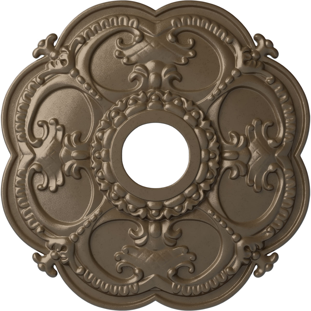 Ekena Millwork CM17ROWSS Rotherham 18-in W x 18-in L Painted Warm Silver Polyurethane Whole Ceiling Medallion