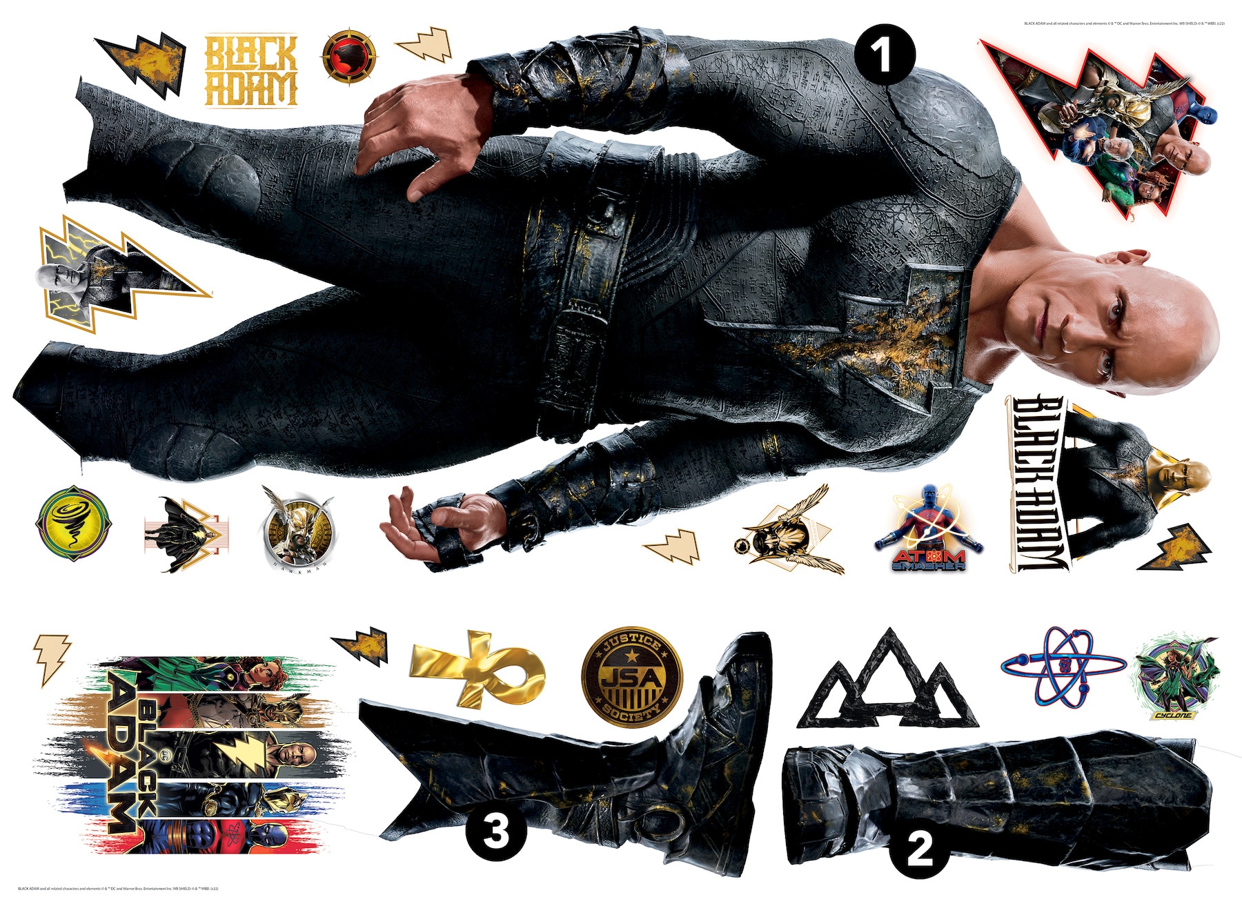 Black Adam Giant Peel and Stick Wall Decals