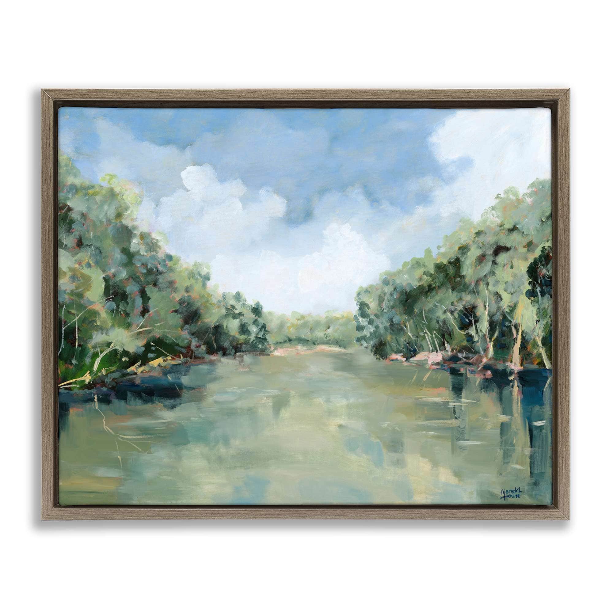 Stupell Industries BS-808-FFE-16X20 Serene Reflective Nature Brown Framed Floater Canvas Wall Art By Meredith Howse 21 x 17