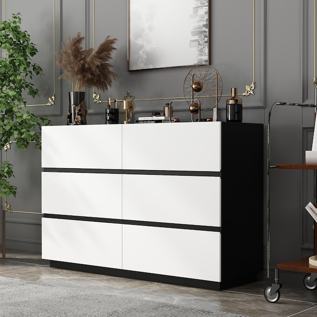 FUFU&GAGA White 6-Drawer Standard Dresser in the Dressers department at ...