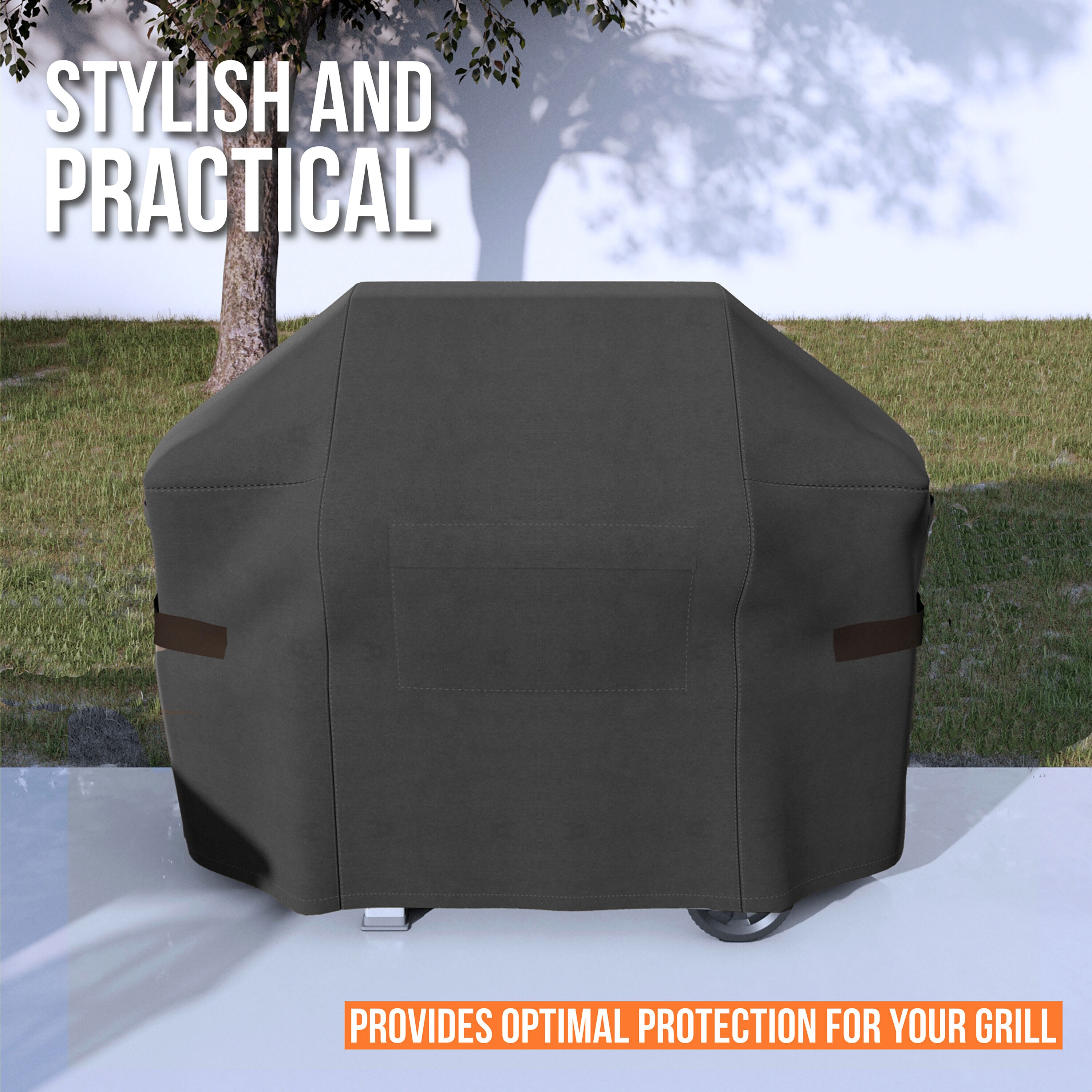 KHOMO GEAR Grill Cover 58-in W x 44-in H Black Gas Grill Cover GER-1264 ...