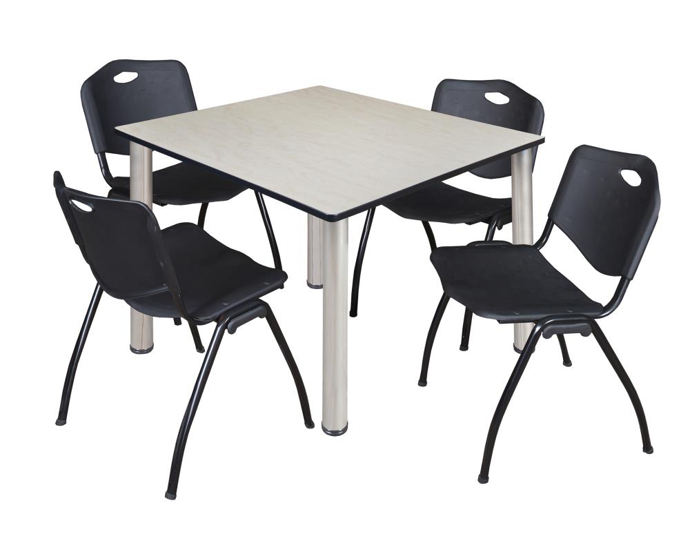 Regency TB4848PLBPCM47BK Breakroom Off-white 4-Person Training Table (48-in W x 29-in H)