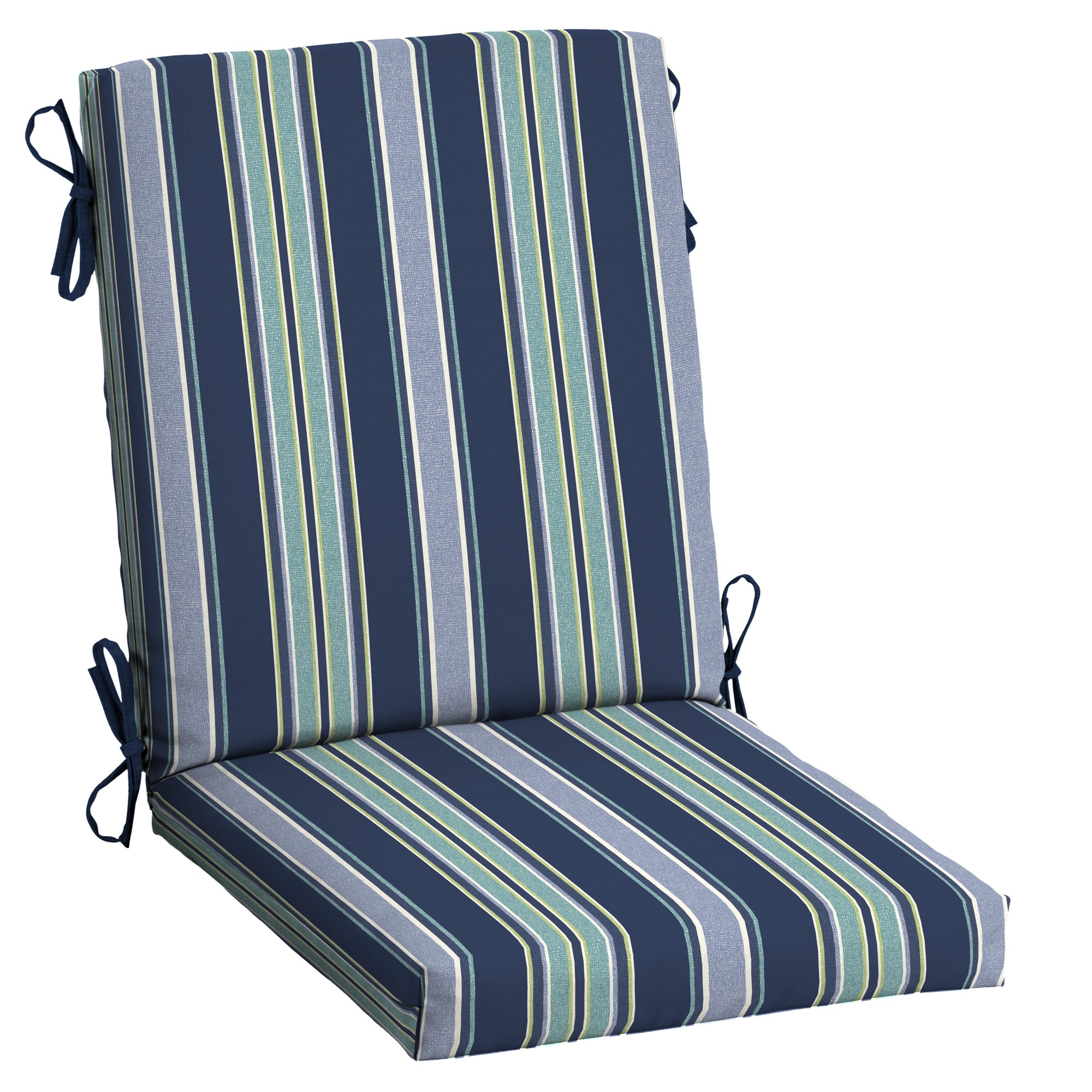 20 X 44 Sapphire Aurora Stripe Outdoor Dining Chair Cushion Polyester Fabric New 
