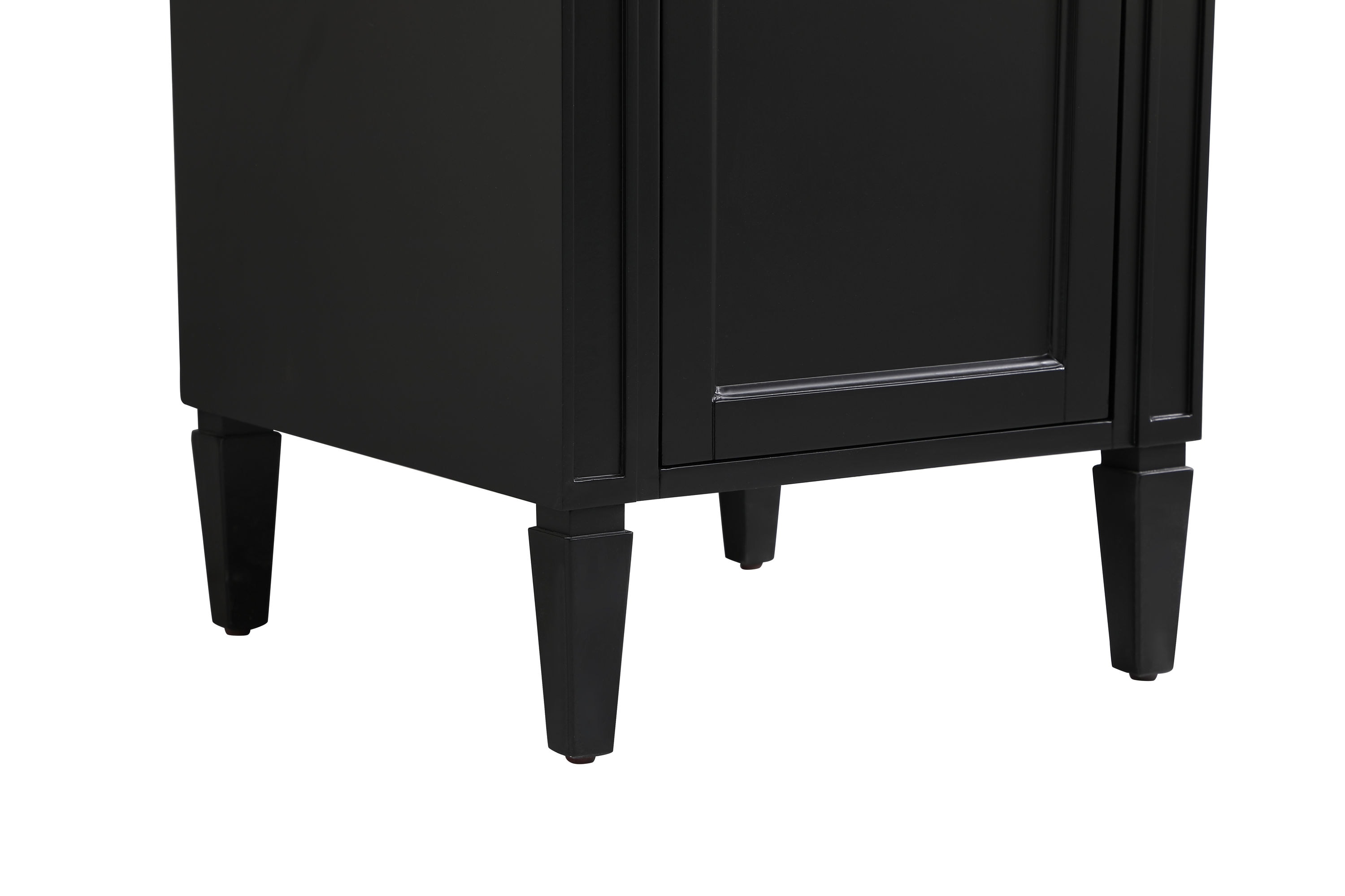 Black Marble Top Single Sink Vanity with Porcelain Basin