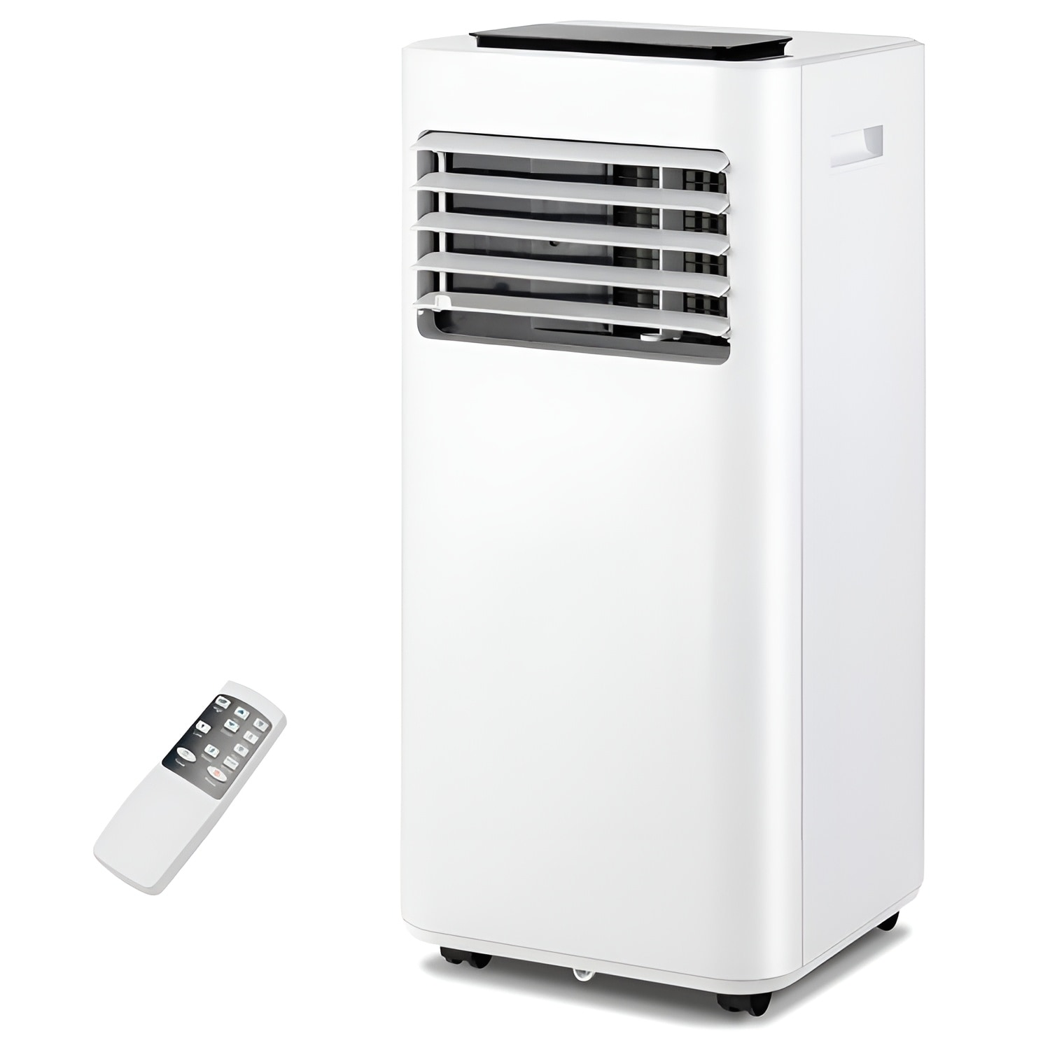 Slickblue White 8000 BTU DOE 115V portable air conditioner window vent WiFi enabled heater included remote control included cools bedroom living room small apartment