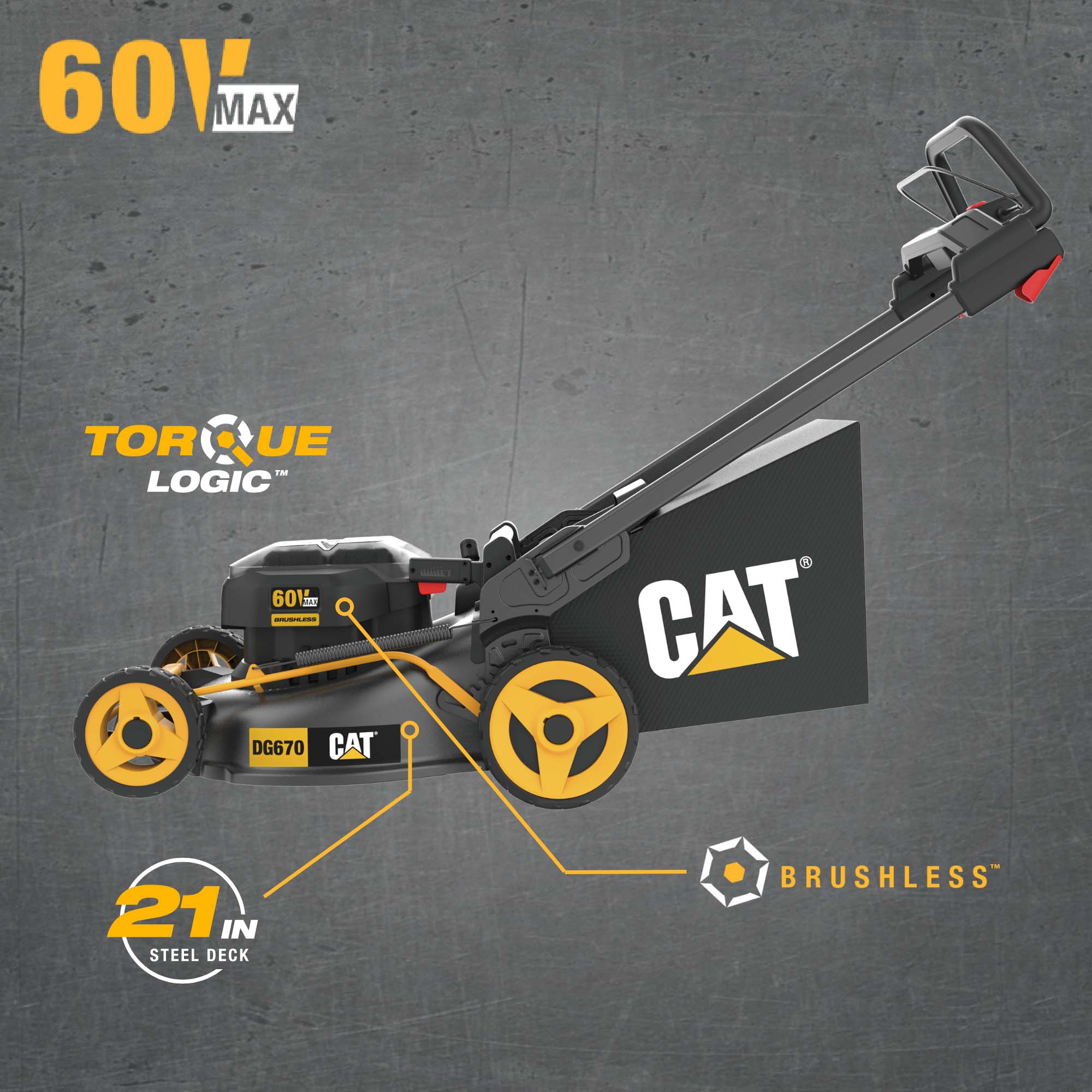 CAT DG670.9 Cordless-Elec-Push-Mowers - View #3