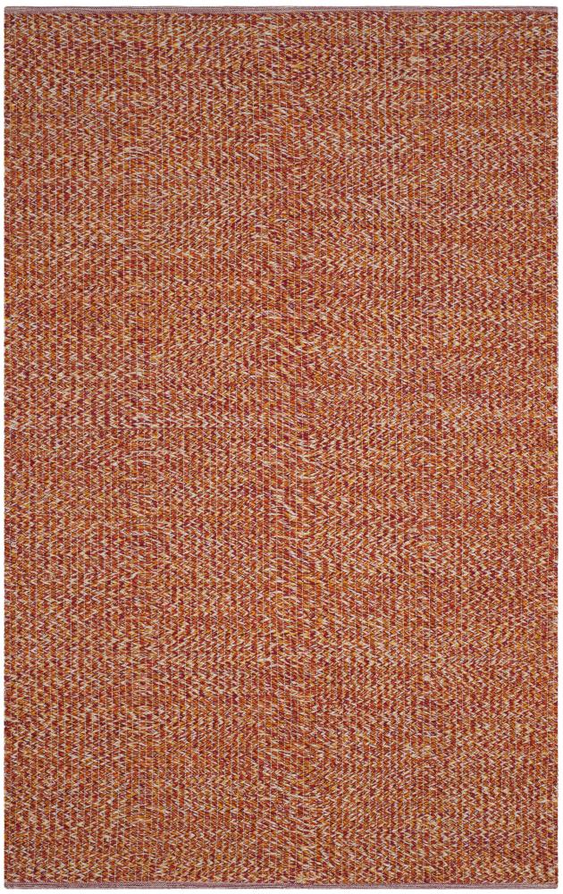 Coastal Charm Orange Wool-Viscose 6' x 9' Hand-Woven Area Rug