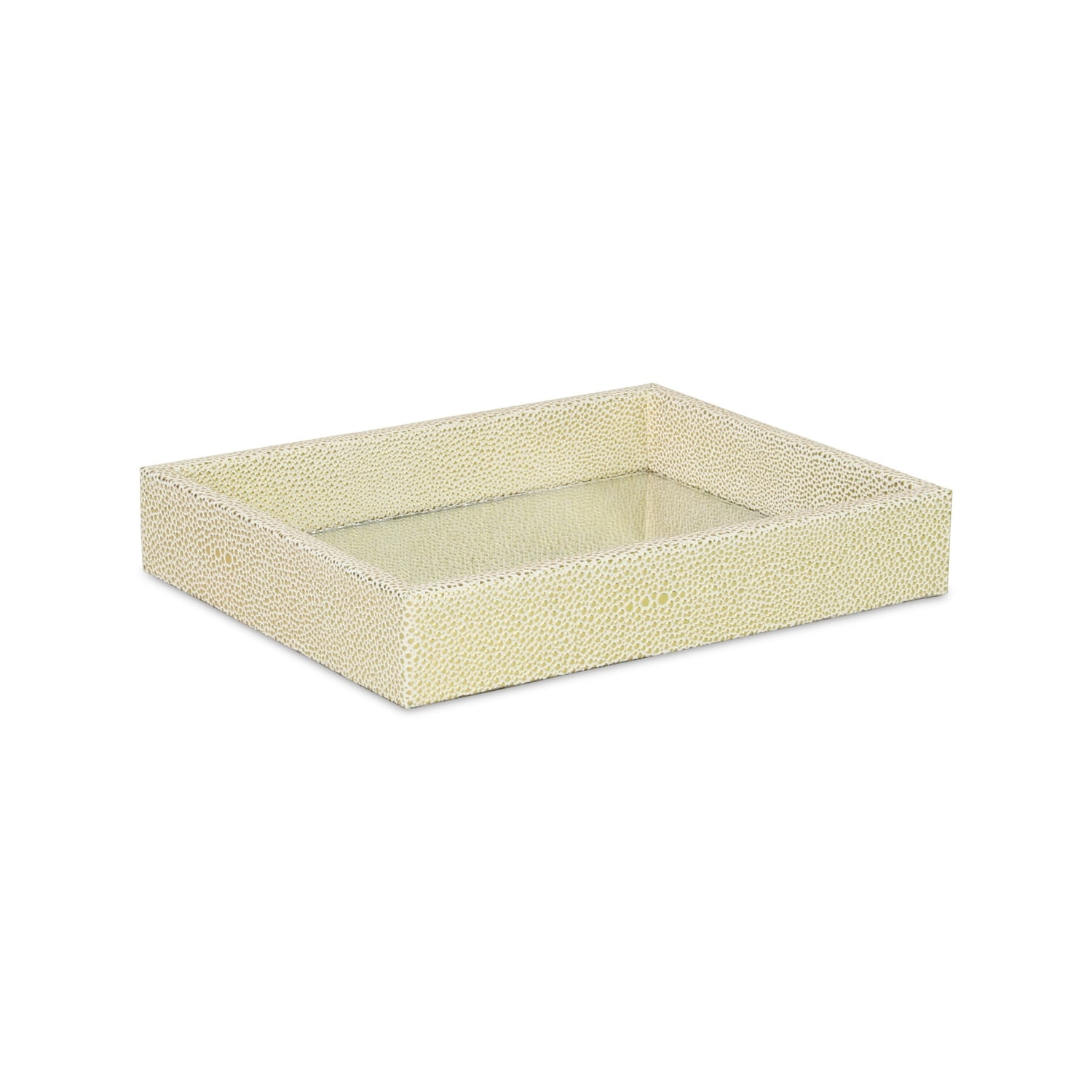 HomeRoots 4000483300 1.75-in x 10.25-in White and Gold Rectangle Serving tray