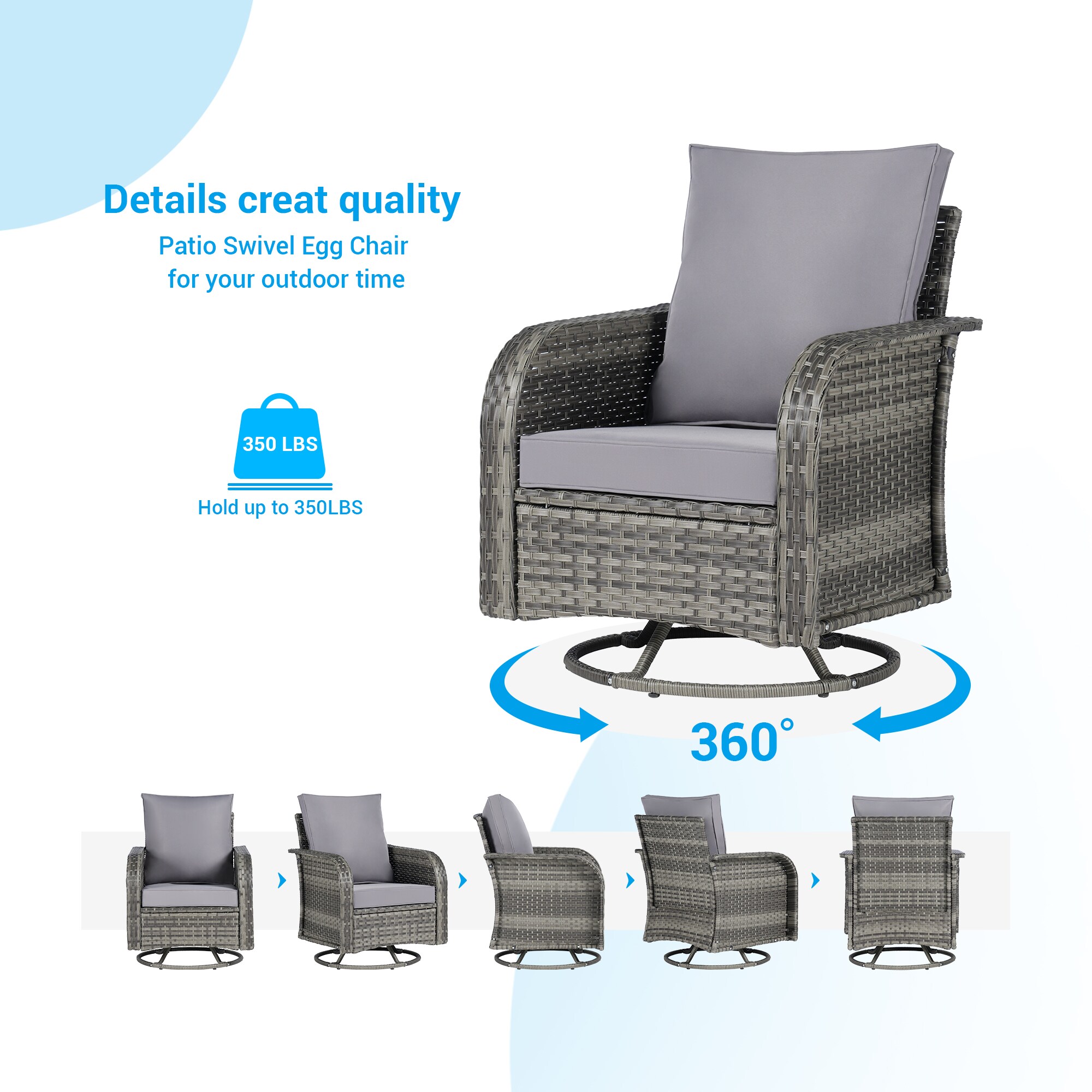 SANSTAR L-WS802-LY-8V1 Patio-Conversation-Sets - View #5