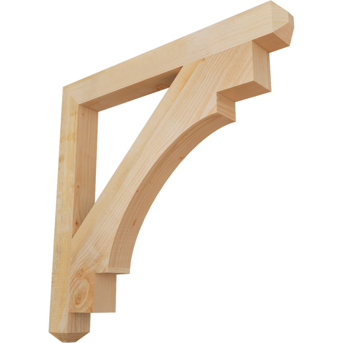 Ekena Millwork BKT04X38X38MRC04RDF Merced craftsman rough sawn 4-in x 38-in x 38-in Douglas fir Brown Wood Standard bracket