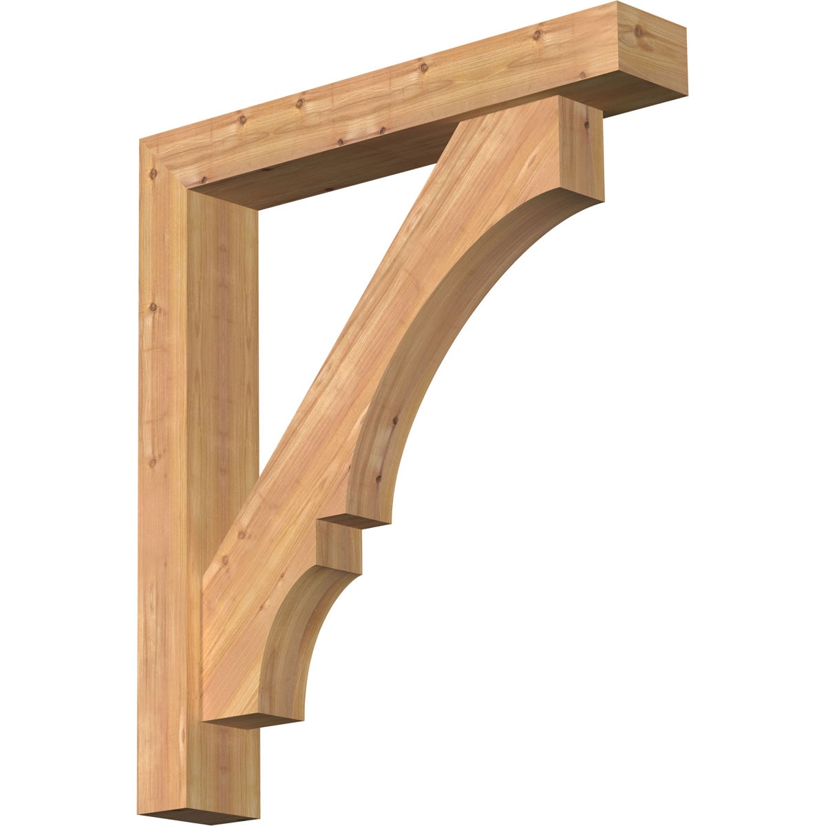 Ekena Millwork 1461959 Balboa Block Smooth Bracket with Offset Brace Western Red Cedar Wood Standard Bracket