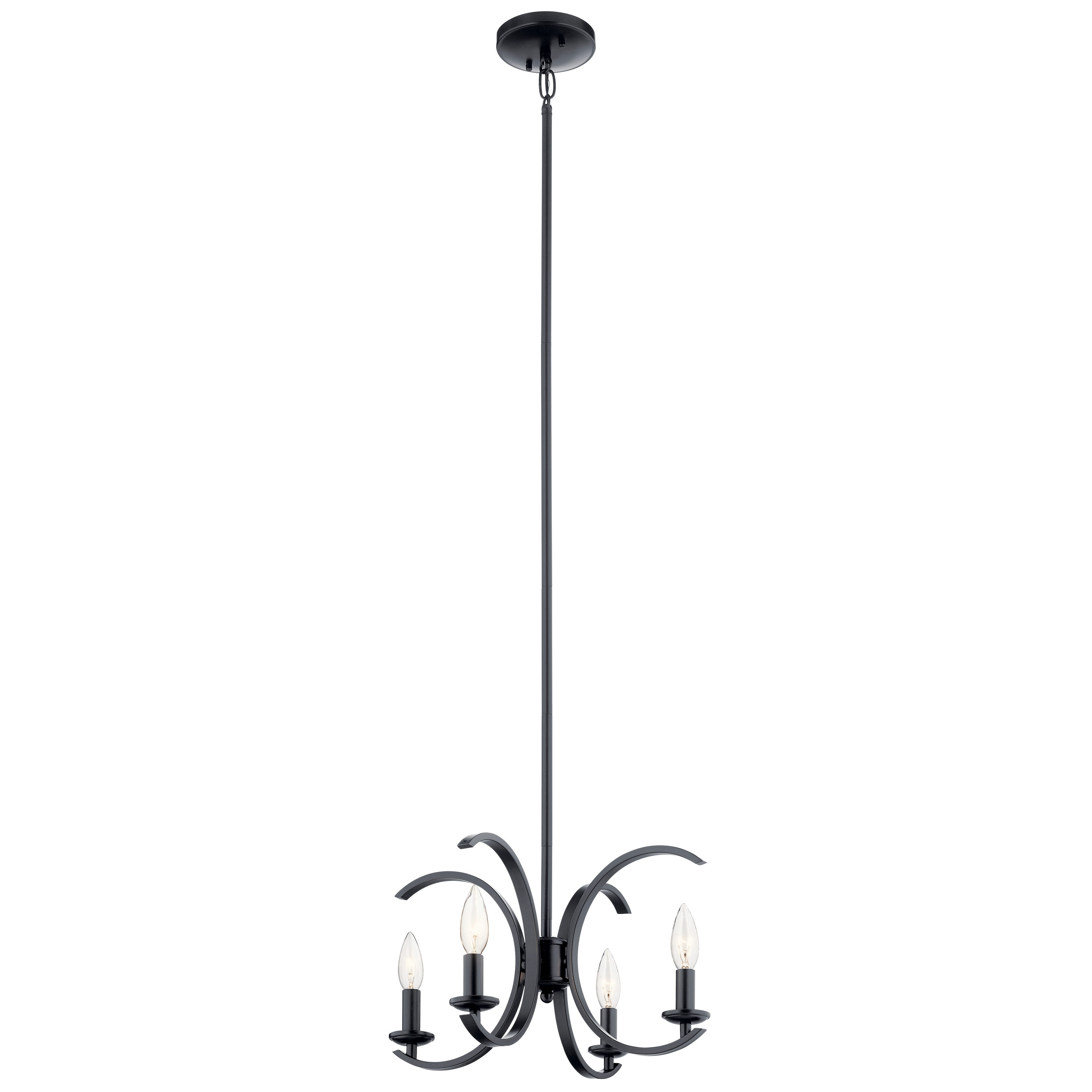 Kichler 52119BK Cassadee 4 -Light Black Modern/contemporary Geometric Medium Hanging Pendant light