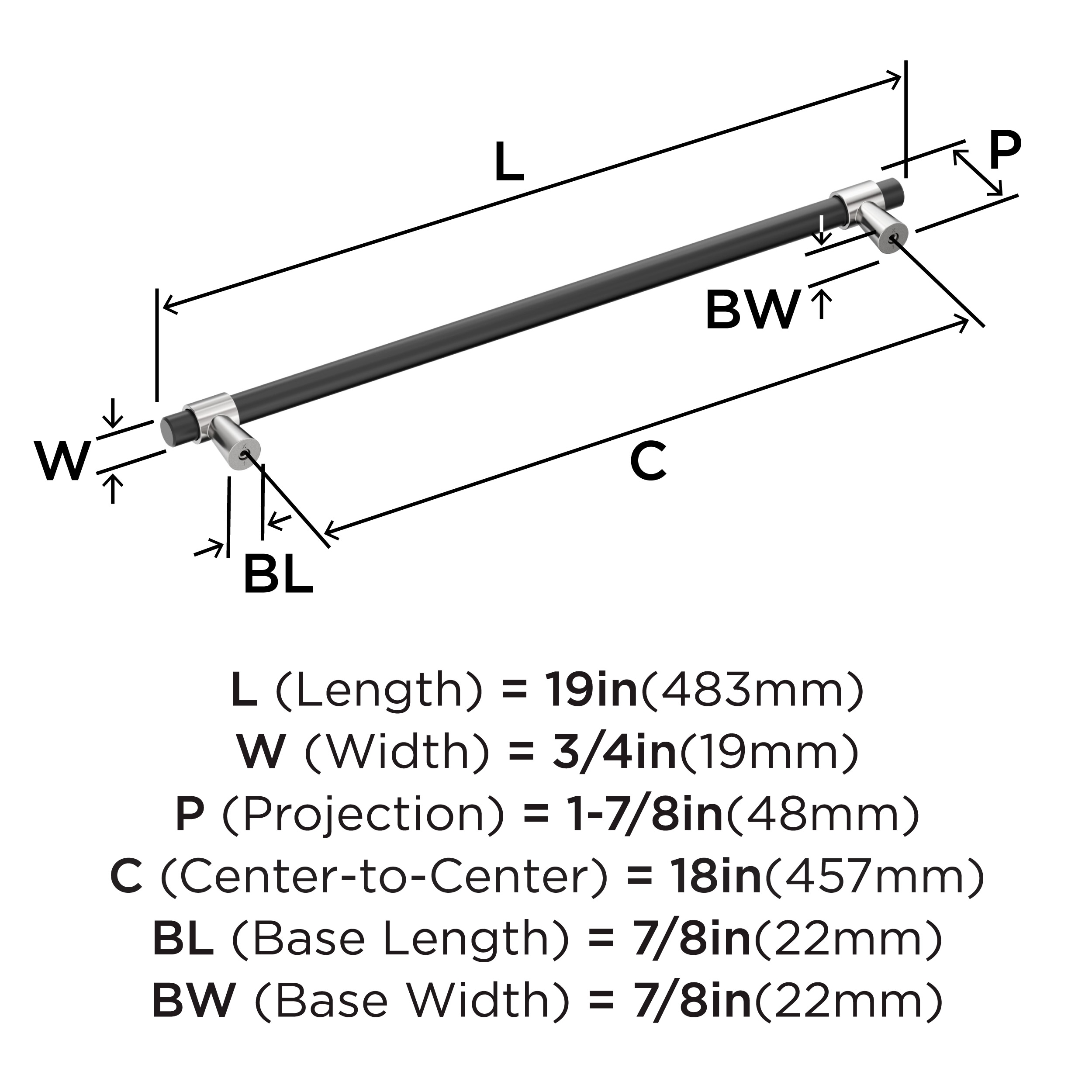 Amerock BP36984FB26 Cabinet-Pulls - View #3