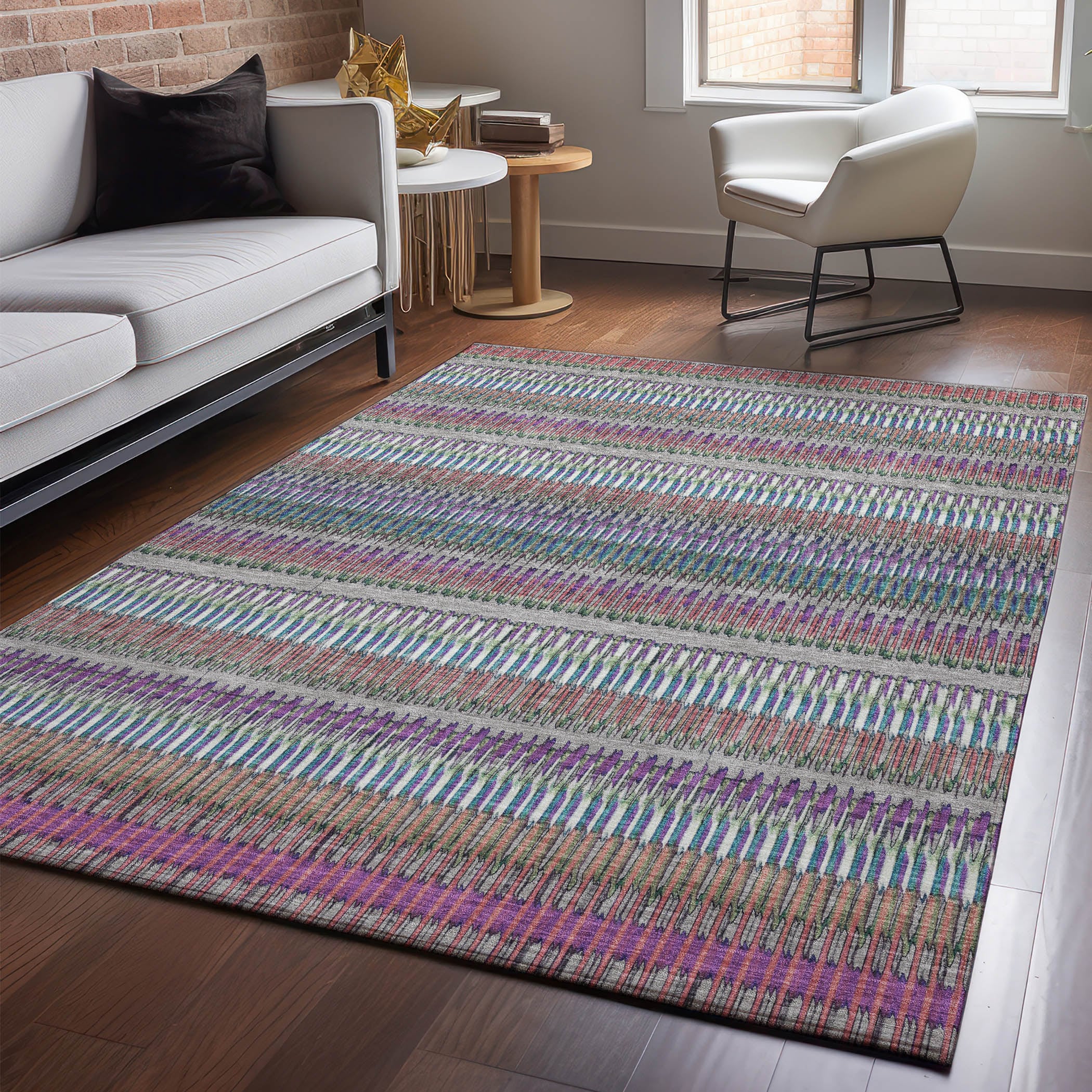 Addison Rugs AMF589TP8X10 Mayfield AMF589TP 8 x 10 (ft) Loomed Polyester Taupe Rectangular Indoor Geometric Machine washable Area rug
