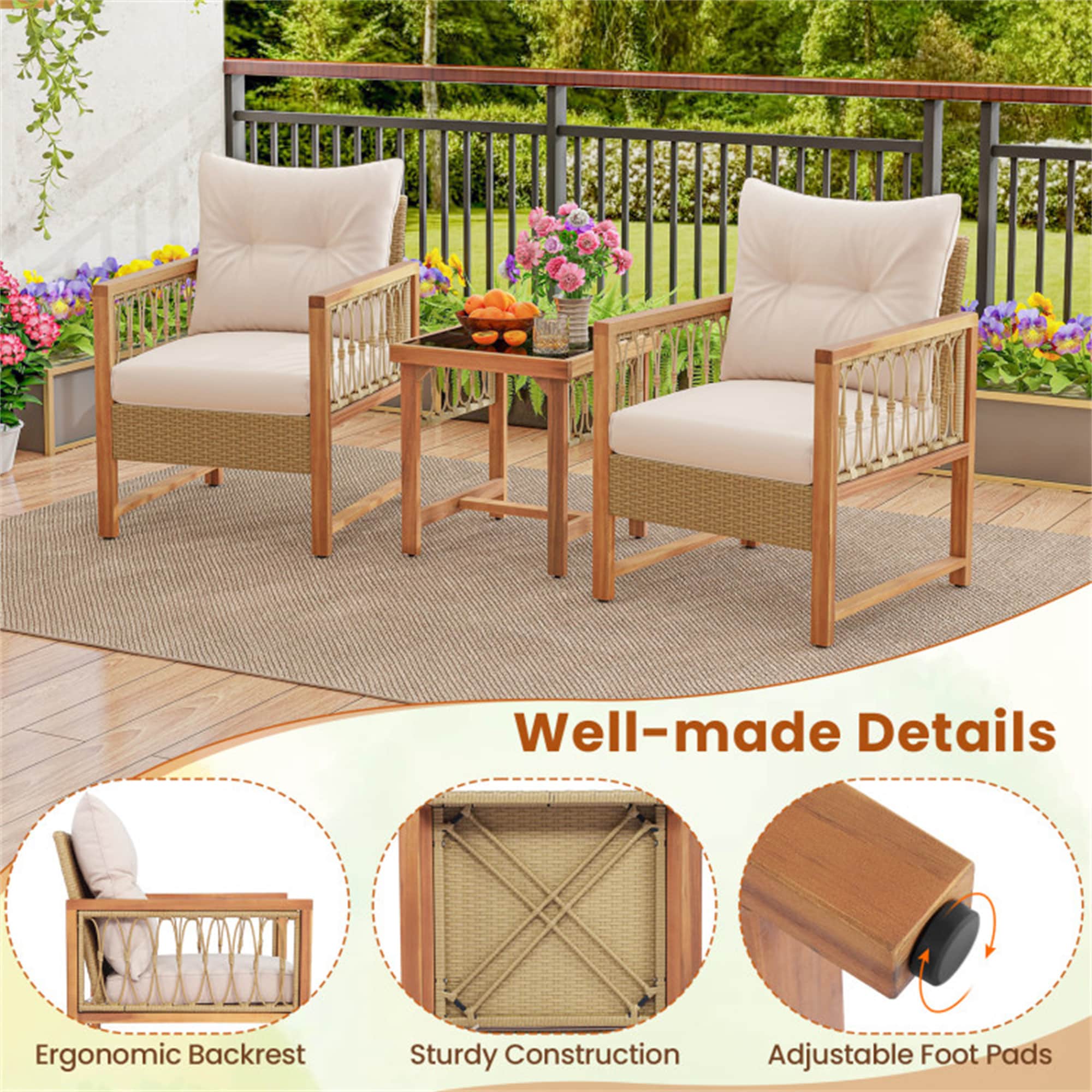 BABOOM BOM-70818BN-CO Patio-Conversation-Sets - View #10