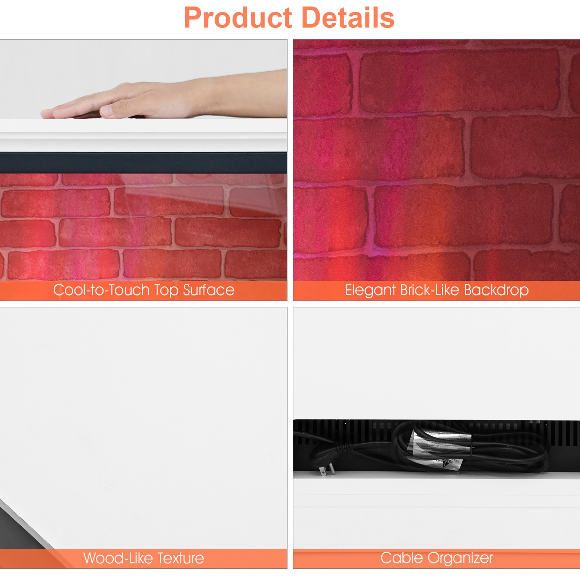 Costway SWL00021 Electric-Fireplaces - View #7