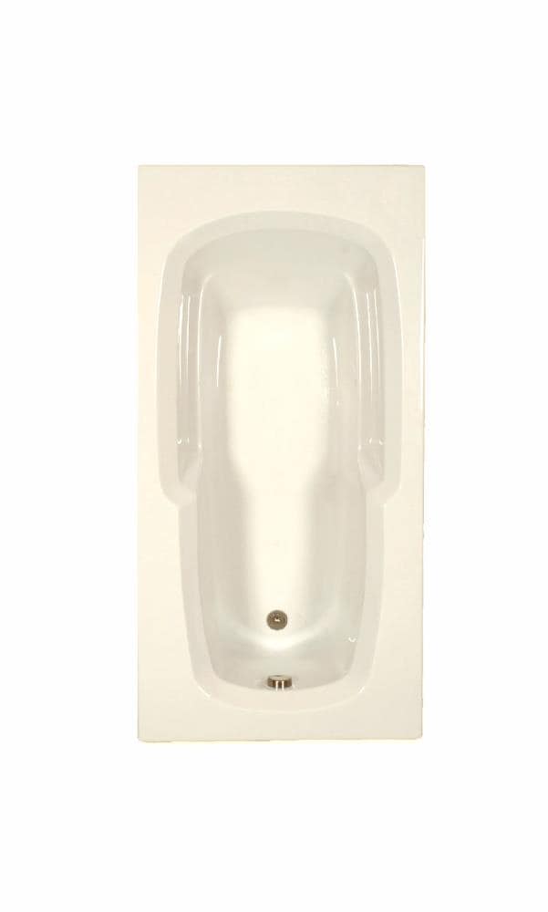 WaterTECH S6036 BONE Designer 36-in x 60-in Bone Acrylic Drop-In Soaking Bathtub (Reversible Drain)
