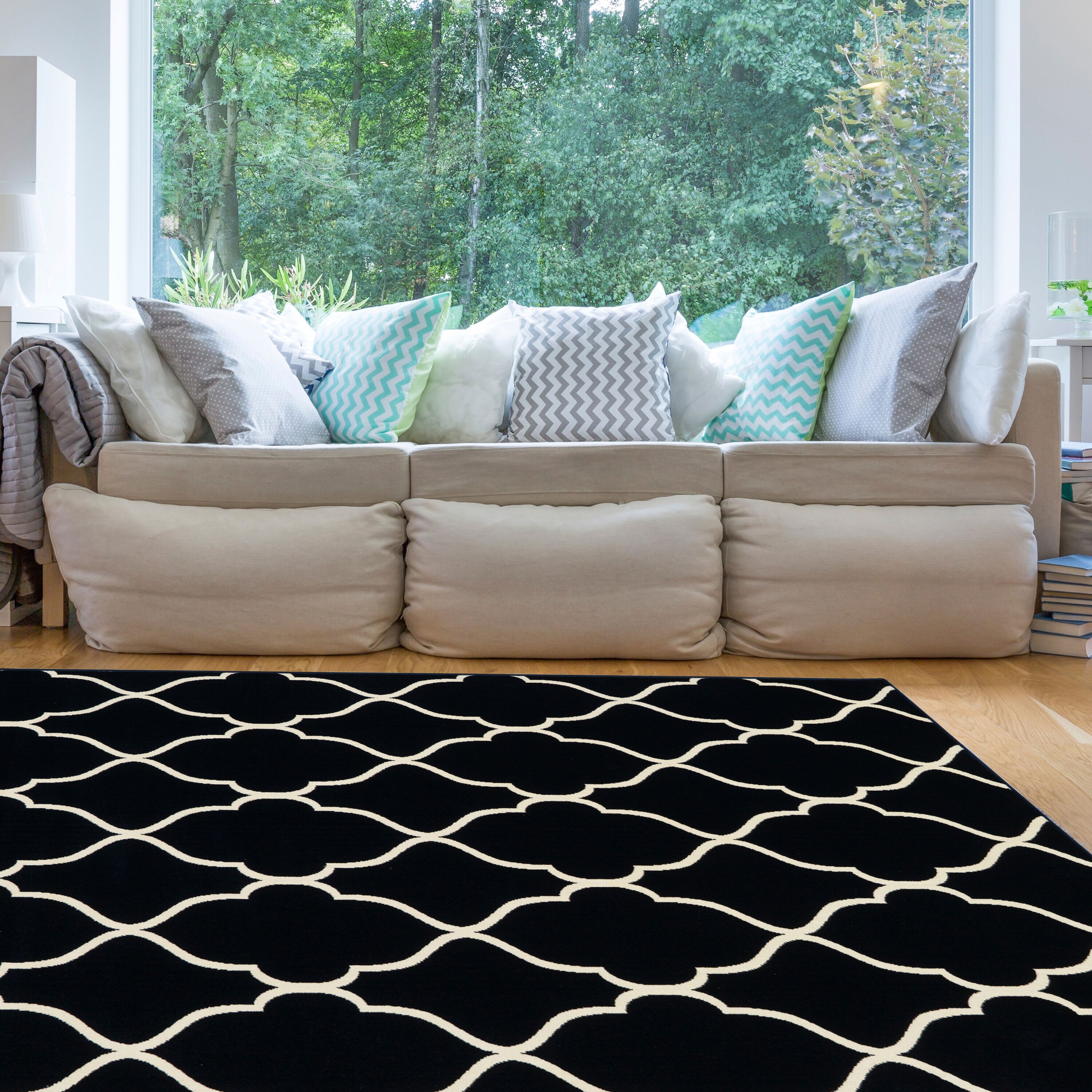 Linon RUGVT9381 8 X 10 (ft) Navy/Ivory Indoor Bohemian/Eclectic Area Rug