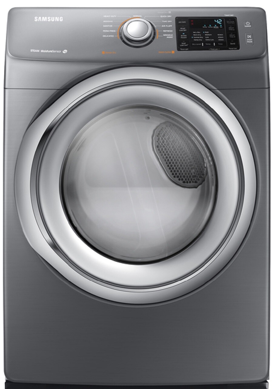 Samsung DV42H5200EP 7.5-cu ft Stackable Steam Cycle Electric Dryer (Platinum)