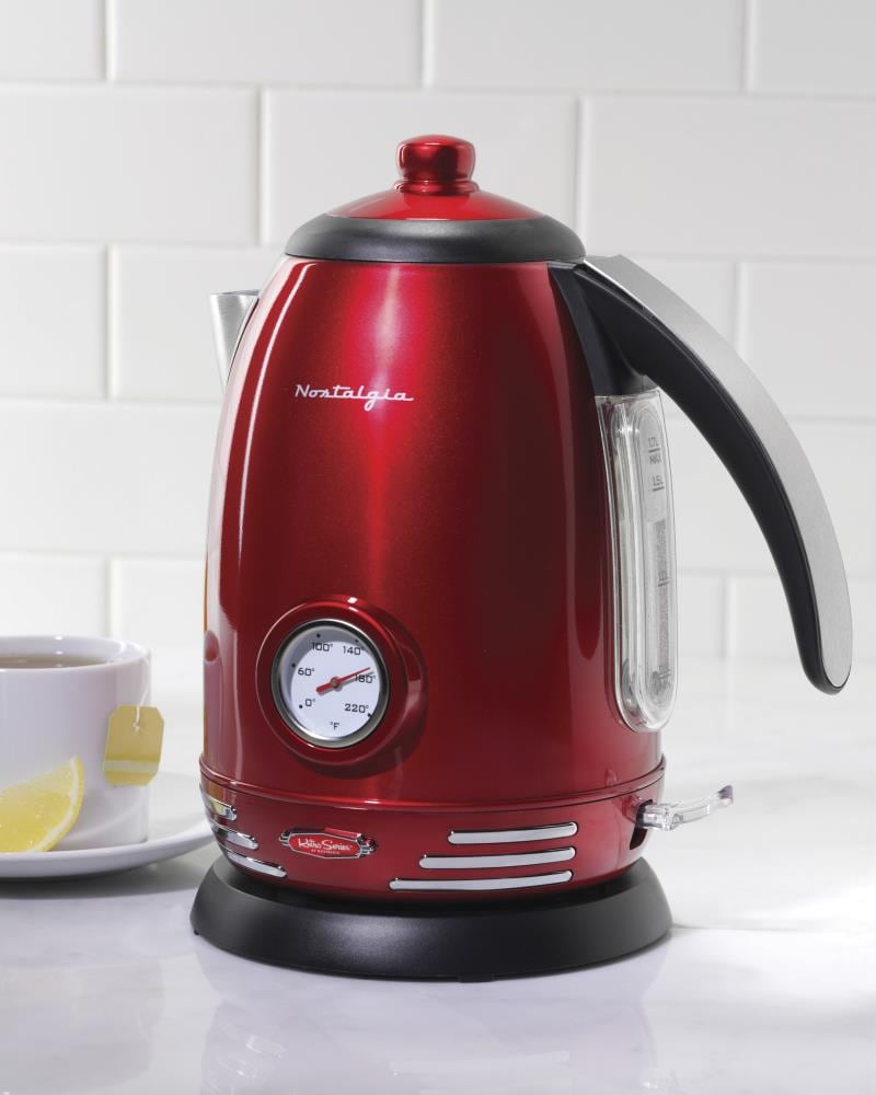 Courant 1.5 Liter Kettle Red Stainless Steel Cordless Electric Kettle with  360 Degree Rotational Body, Automatic Safety Shut-Off, Perfect for Tea /