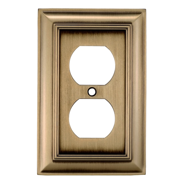 Allen Roth Cosgrove 1 Gang Duplex Wall Plate Antique Brass In The Plates Department At Com - Elumina Wall Plates Satin Nickel