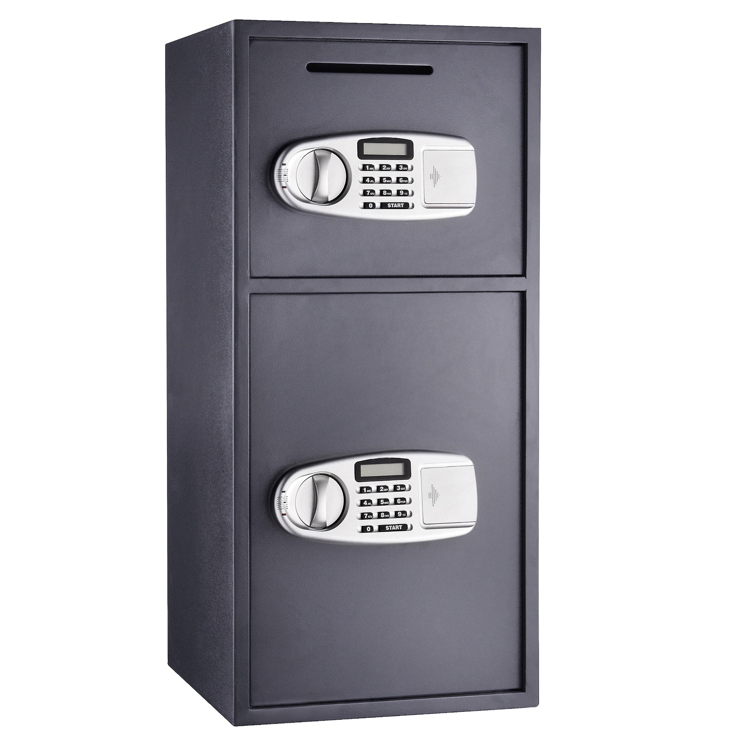 Safe Deposit Box with 2 Keypads and 2 Manual Keys | - Stalwart 83-DT5930
