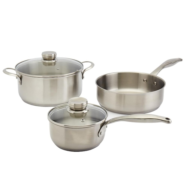 Frigidaire 5-Piece 10-in Stainless Steel Cookware Set with Lid in