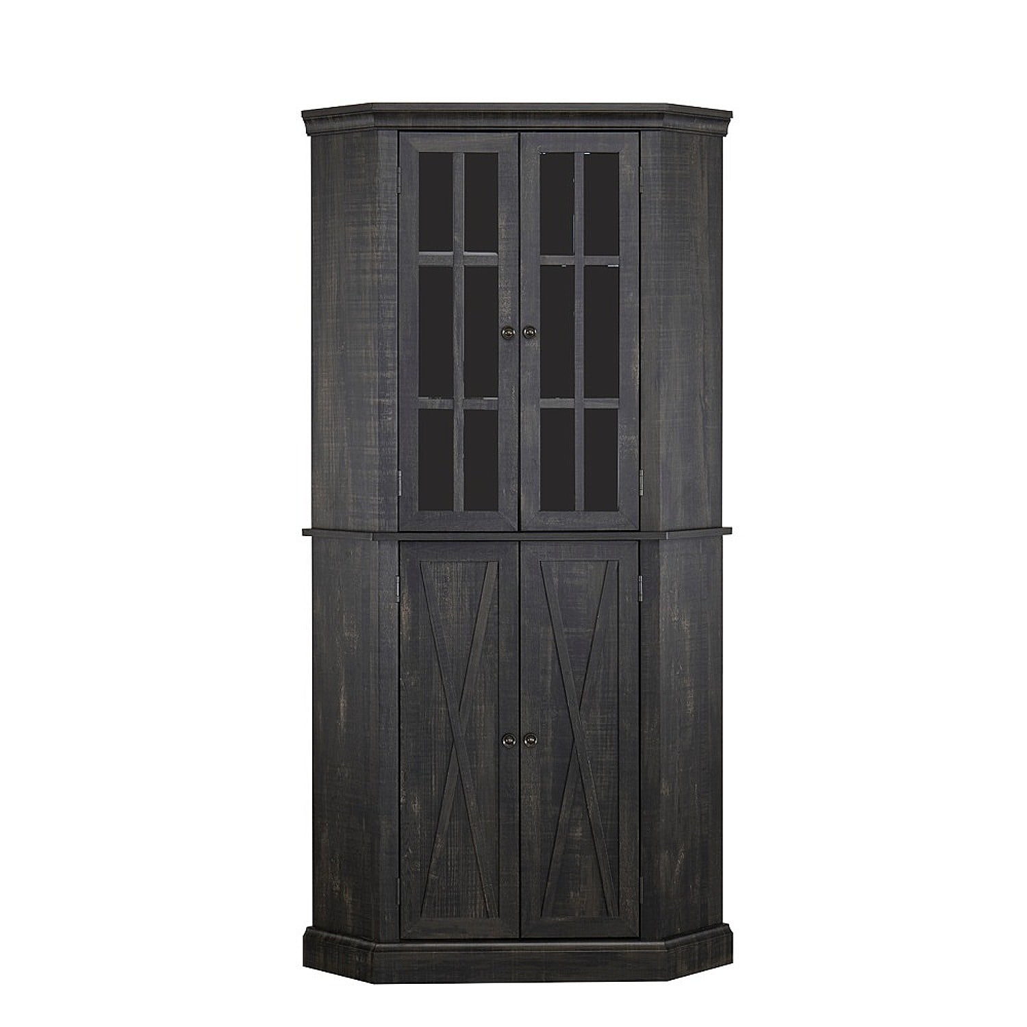 Home Source Industries Arms 35-in x 69-in Black Corner Bar Cabinet at ...