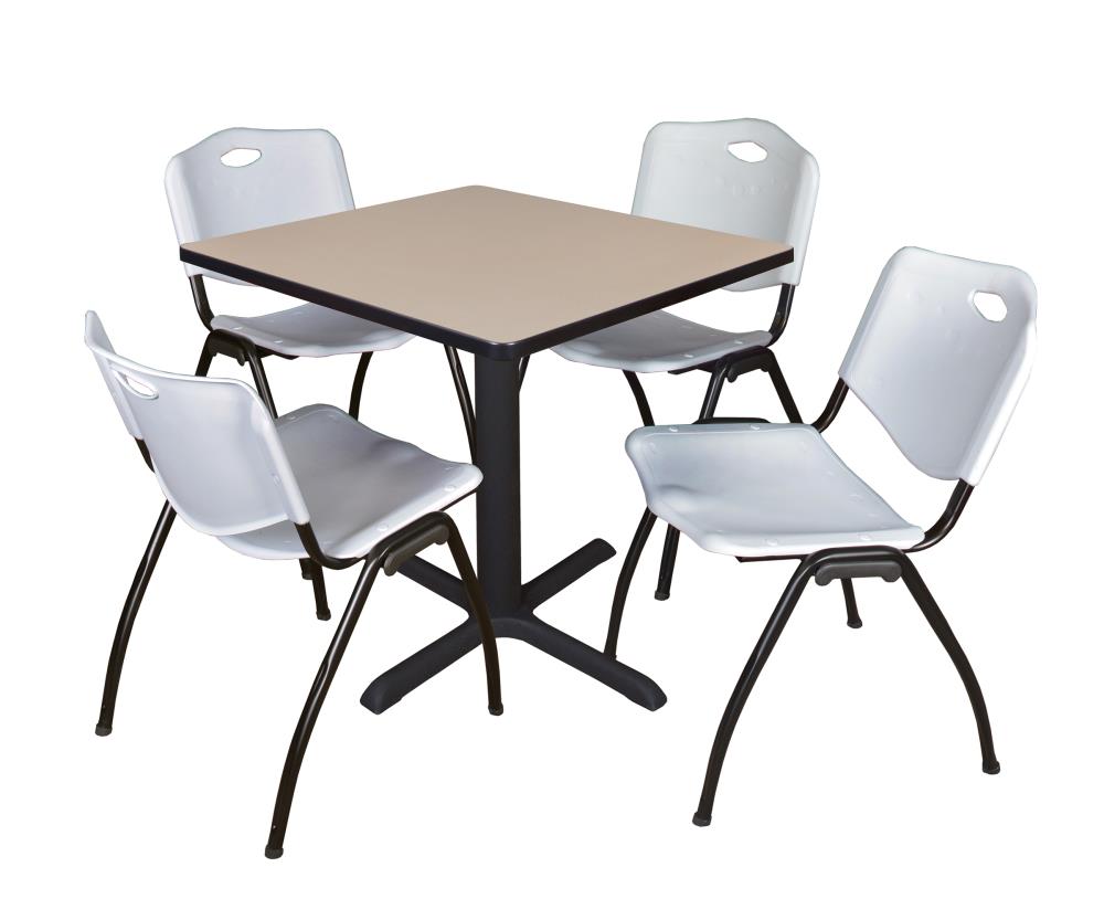 Regency TB3030BE47GY Breakroom Off-white 4-Person Training Table (30-in W x 29-in H)